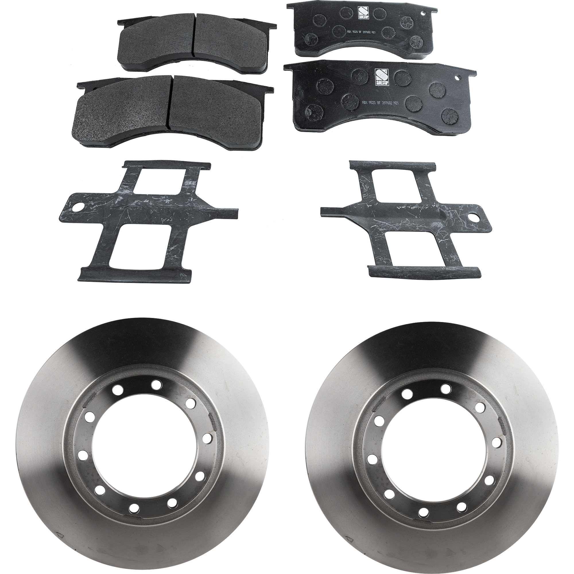 AM FL50-98-05 HINO 268-05-18 FRONT BRAKE DISC AND PAD KIT 4 pc Kit SKU KIT 072421-29 OEM 41224-55104-900906-12180014-60