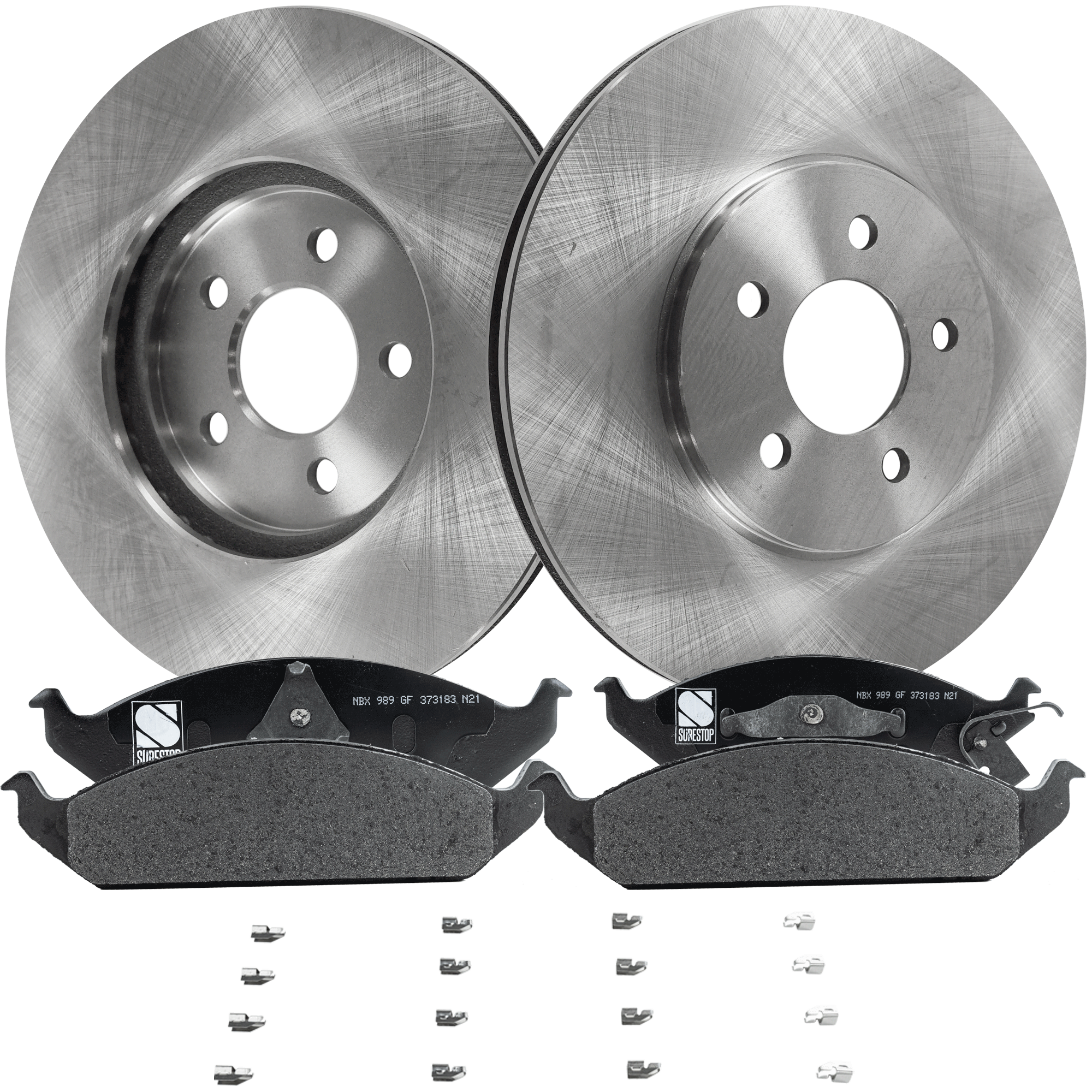AM CIRRUS STRATUS 95-00 FRONT BRAKE DISC AND PAD KIT 4 pc kit SKU KIT 072421-50 OEM 4695186-4695957-4798885AA 4897