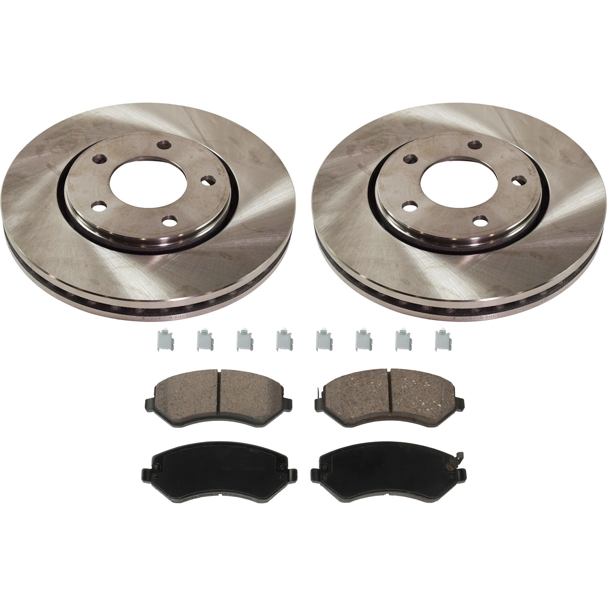 AM CARAVAN 01-07 FRONT BRAKE DISC AND PAD KIT 4 pc Kit SKU KIT 072421-66 OEM 5019981AA 4721830AC 5019984AA
