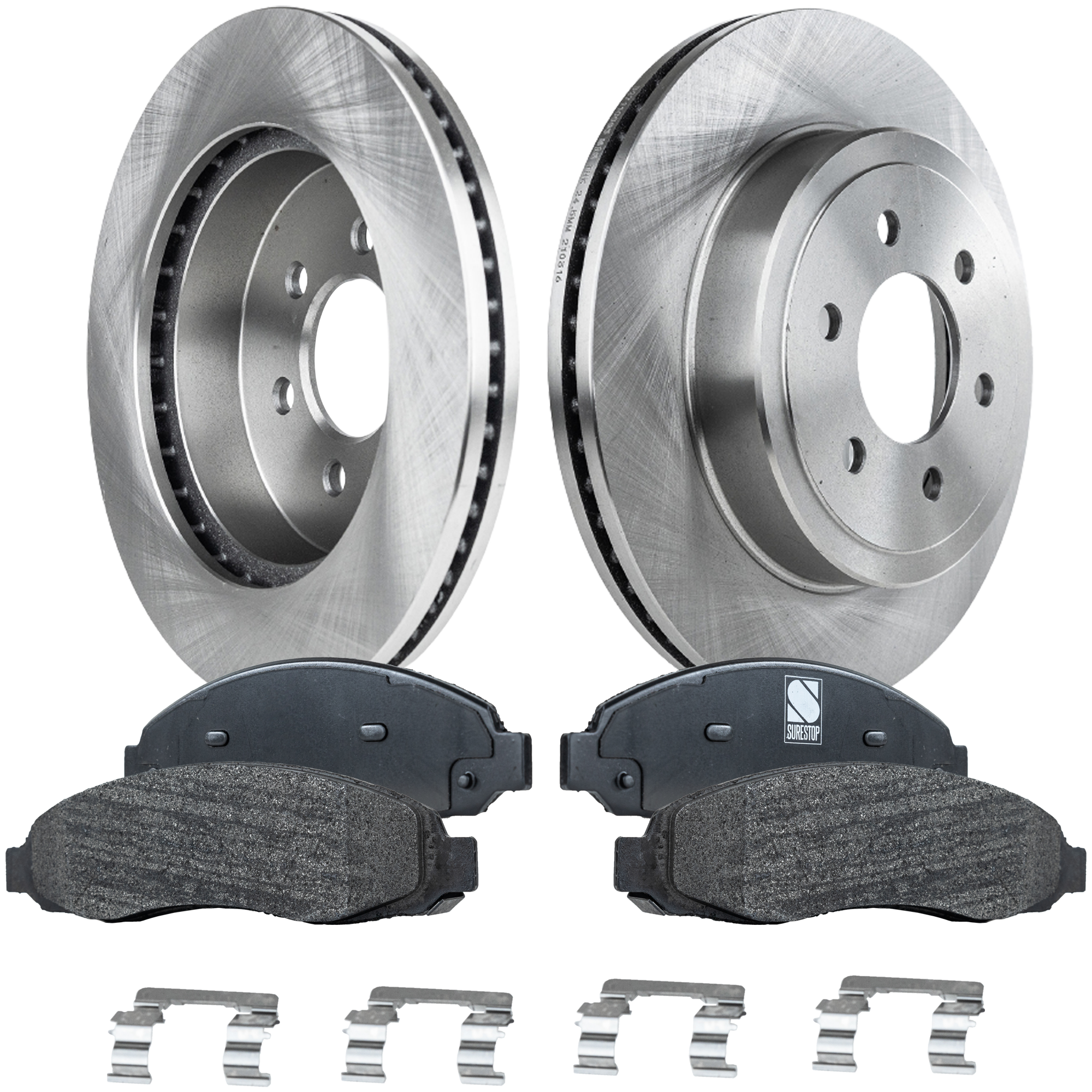 AM DAKOTA 03-04 FRONT BRAKE DISC AND PAD KIT 4 pc Kit SKU KIT 072421-74 OEM 52010248AA 5093331AA 5093331AB
