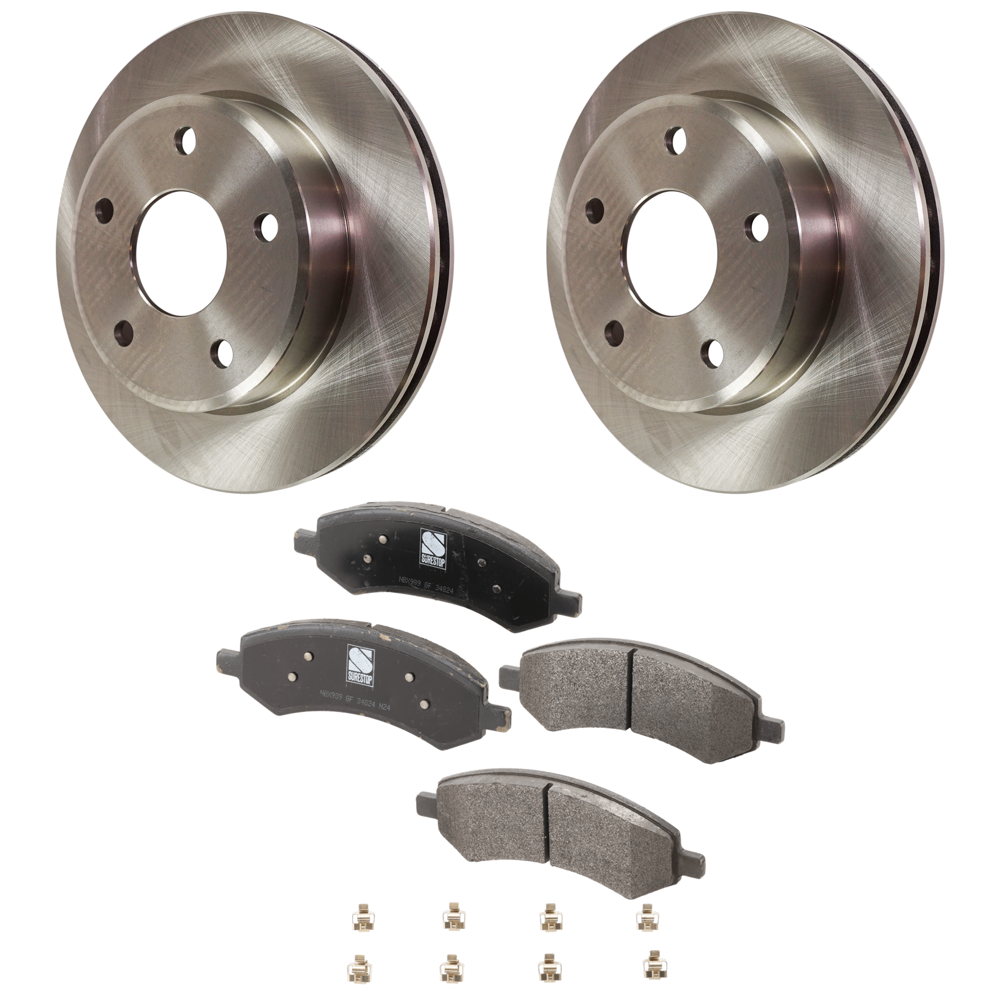 AM DAKOTA 06-11 FRONT BRAKE DISC AND PAD KIT 4 pc kit SKU KIT 072421-75 OEM 52855005AB 5143350AA 5143350AB