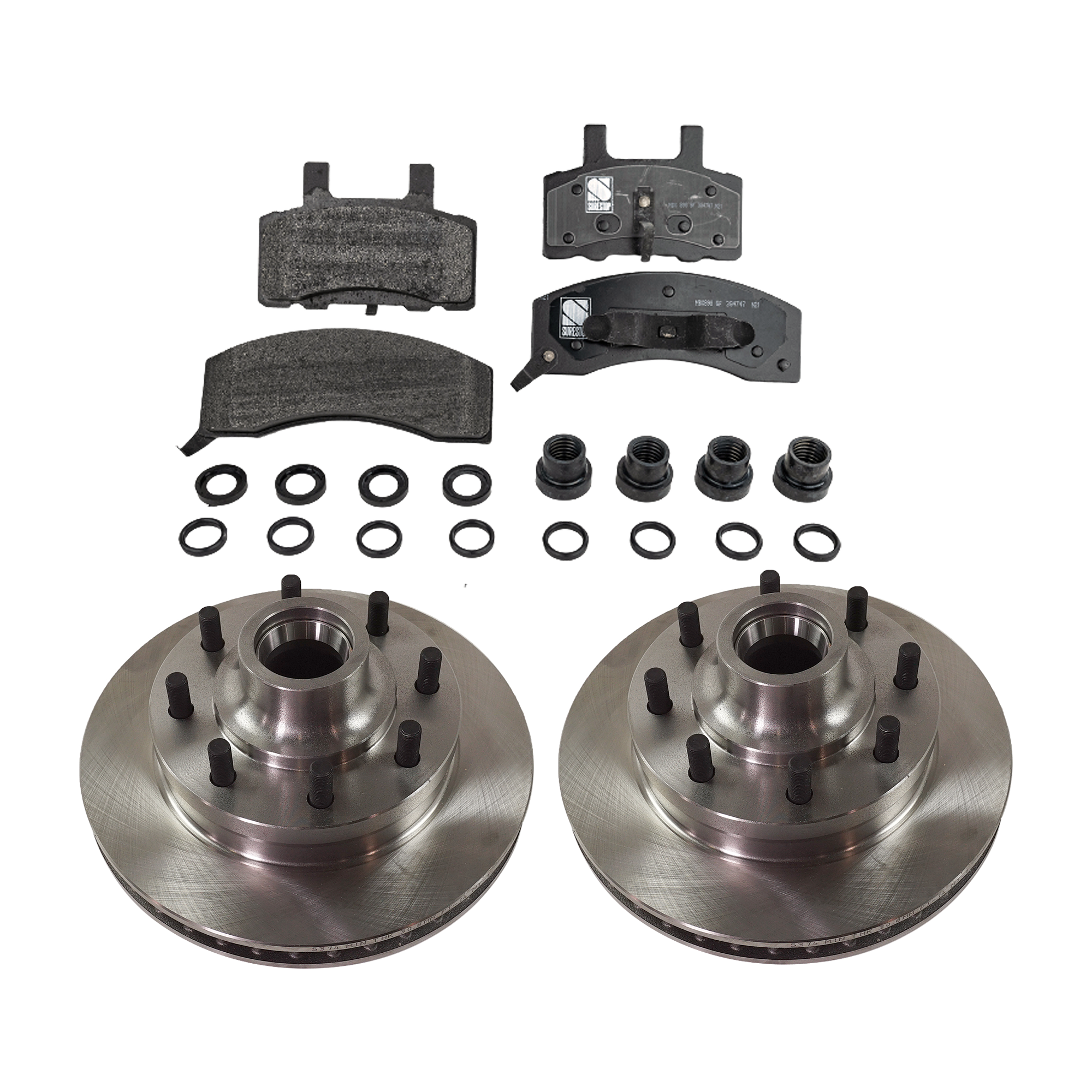 AM RAM 2500-94-96 FRONT BRAKE DISC AND PAD KIT 2 Wheel Set SKU KIT 072421-88 OEM 52007929-5003163AA 12321431-12