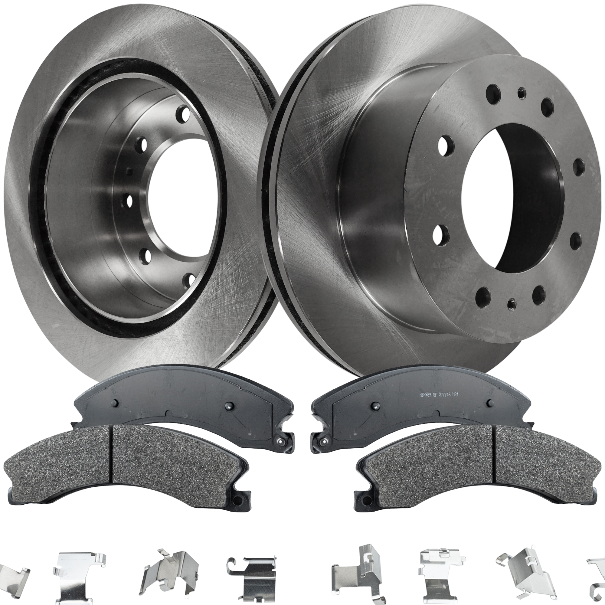 AM SIERRA SILVERADO 2500-3500 HD 16-19 REAR BRAKE DISC AND PAD KIT 4 pc kit SKU KIT 072421-99 OEM 41269-55192-850228-901028-6004