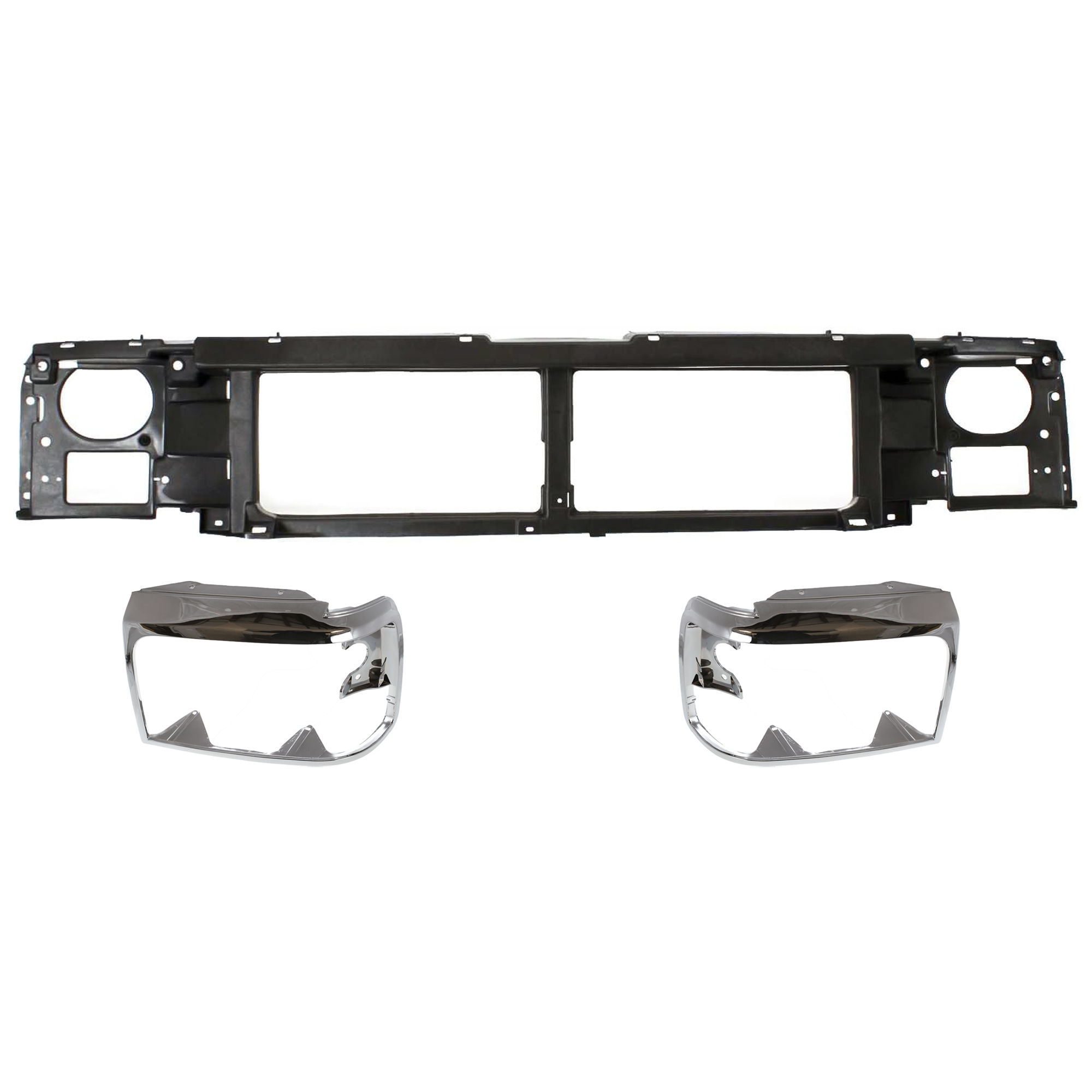 AM F SERIES 92-97 HEADER PANEL 3 pc Kit w Headlight Door Grille Mounting Panel SKU KIT 072424-14 Partslink FO1220113 FO2512130 FO2513131 OEM F6TZ8A284AC F2TZ13064D F2TZ130