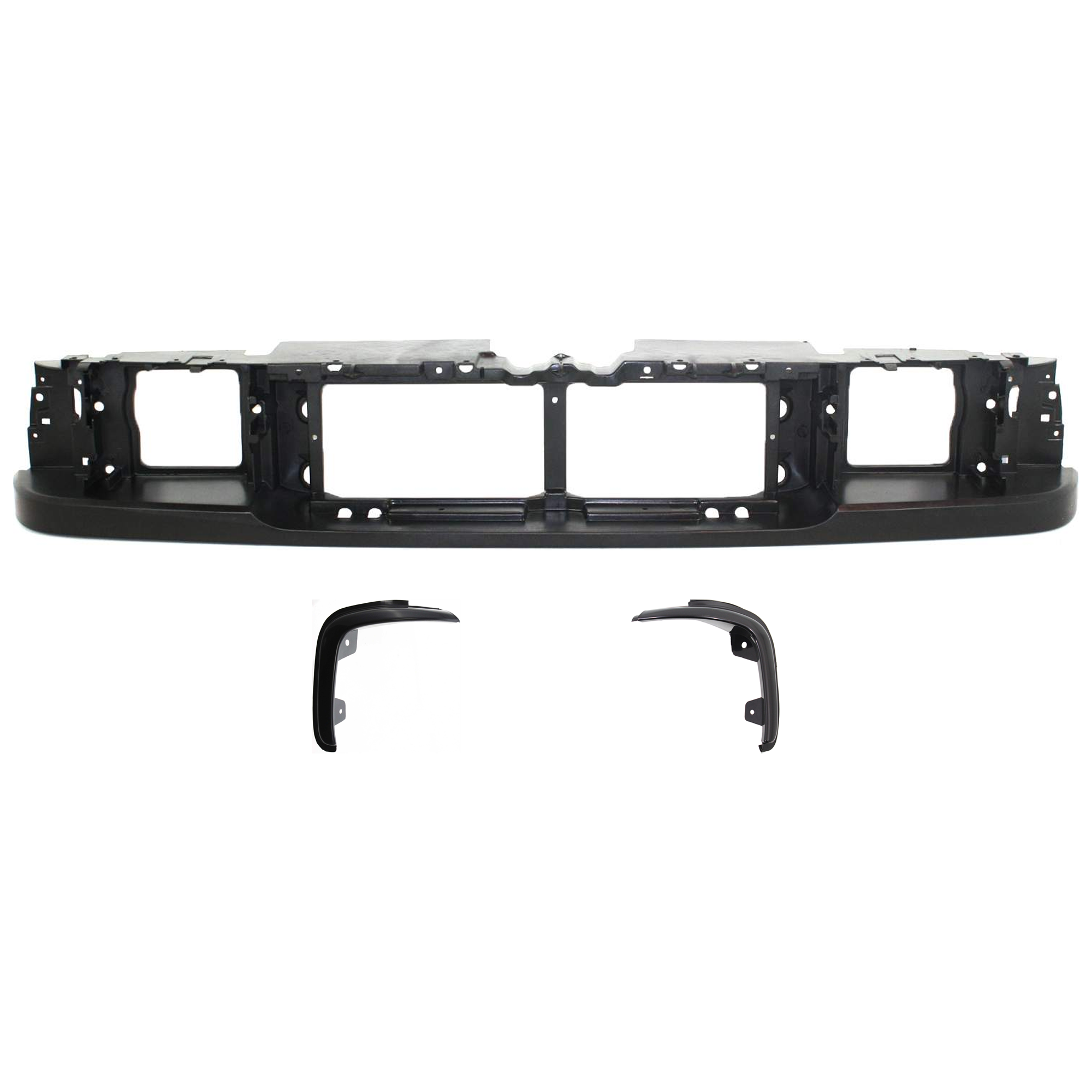 AM RANGER 93-97 HEADER PANEL 3 pc Kit w Grille Assembly Grille Mounting ABS Plastic SKU KIT 072424-28 Partslink FO1220193 FO1212109 FO1213109 OEM F67Z8190AA F57Z16161A F57Z1616