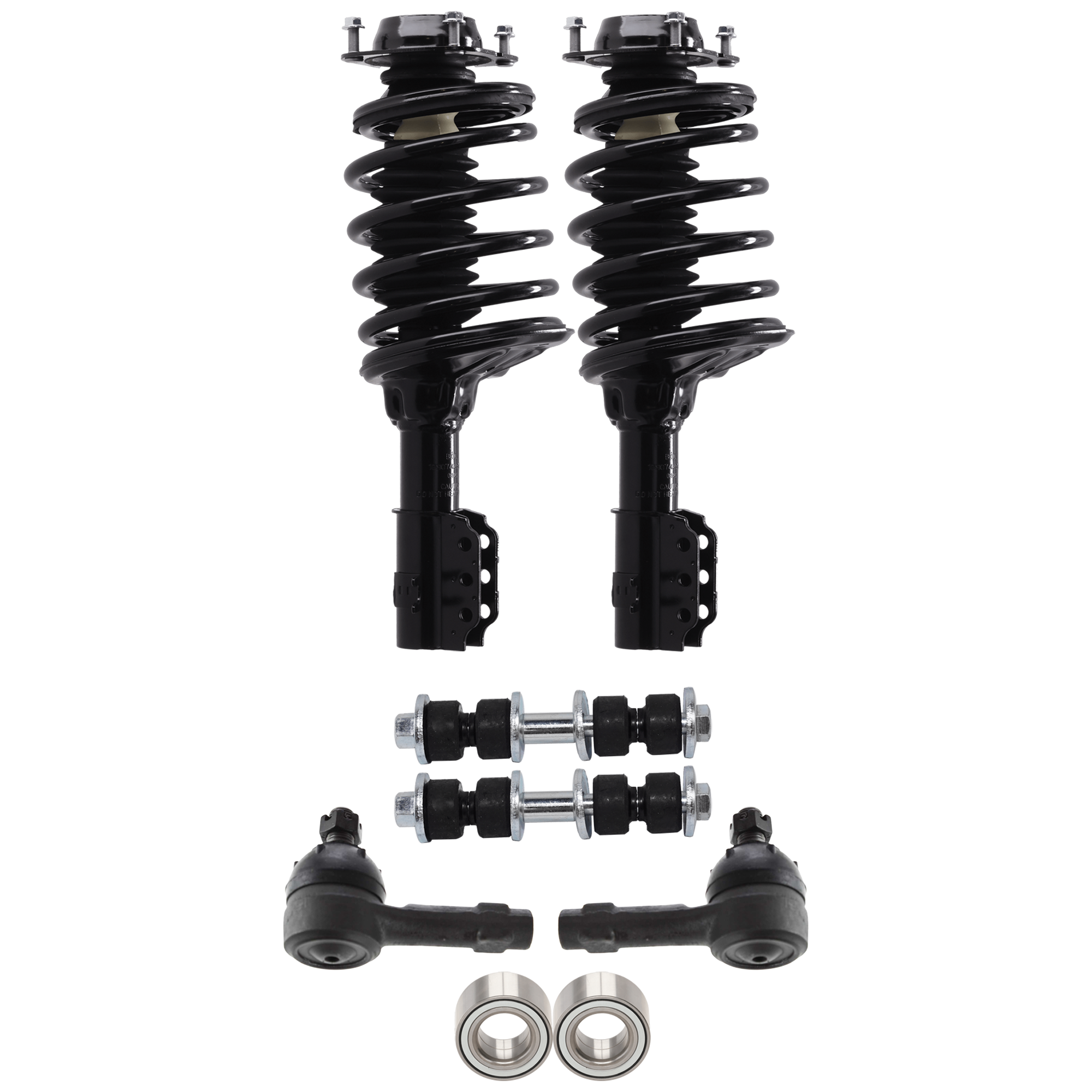 AM ESCORT 97-02 TRACER 97-99 FRONT SUSPENSION KIT 8 pc kit with Shock Absorber and Strut Assembly Sway Bar Link Tie Rod End and Wheel Bearing SKU KIT 072424-56 OEM XS4Z18124AB XS4Z18124CA F1CZ5A