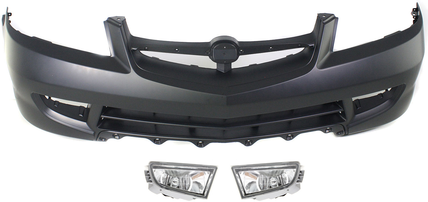 AM MDX 01-03 FRONT BUMPER COVER 3 pc Kit with Fog Lights SKU KIT 072517-15 Partslink AC1000140 AC2592103 AC2593103 OEM 04711S3VA90ZZ 33951S3VA01-3390