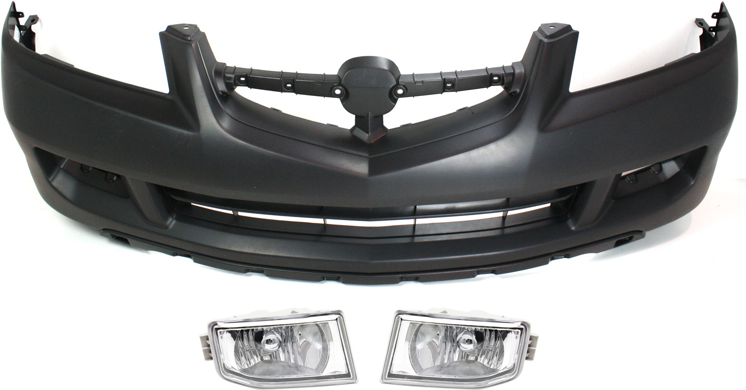 AM MDX 04-06 FRONT BUMPER COVER 3 pc Kit with Fog Lights SKU KIT 072517-17 Partslink AC1000150 AC2592105 AC2593105 OEM 04711S3VA80ZZ 33951S3VA11-3390