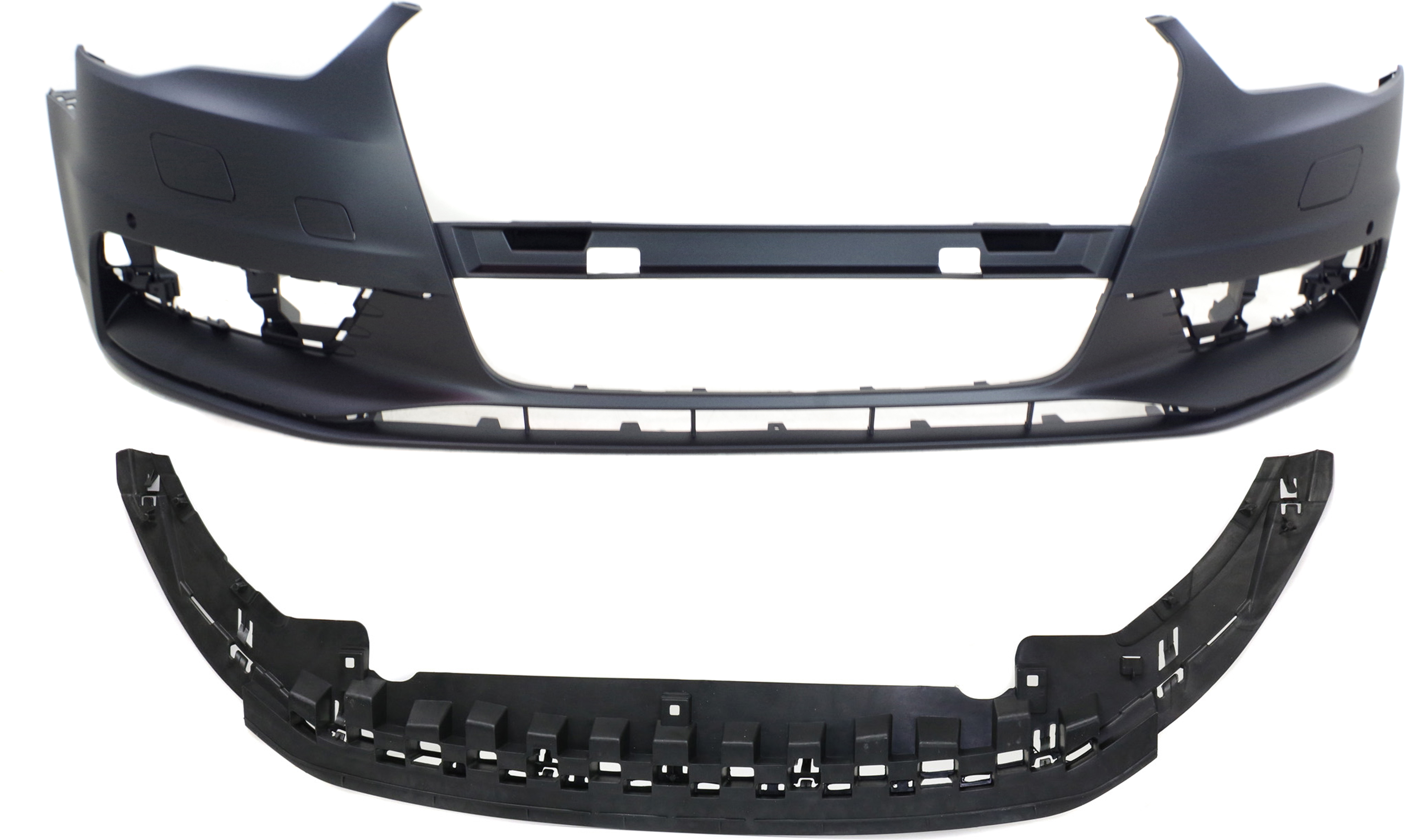 AM A3 A3 QUATTRO 15-16 FRONT BUMPER COVER 2 pc Kit with Lower Bumper Cover SKU KIT 072517-28 Partslink AU1000219 AU1091102 OEM 8V5807065BGRU 8V5807233