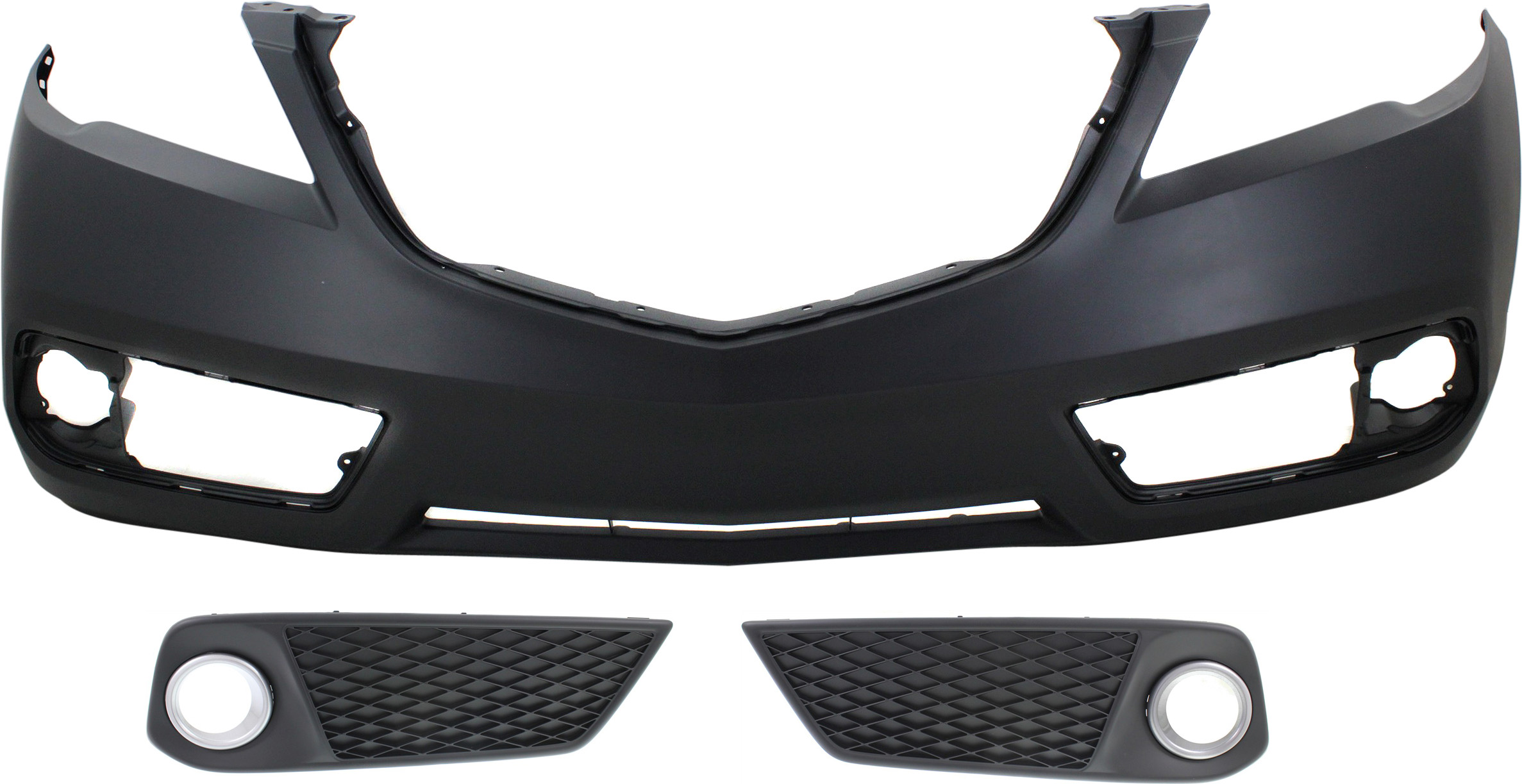 AM RDX 13-15 FRONT BUMPER COVER 3 pc Kit with Fog Light Covers SKU KIT 072517-33 Partslink AC1000179 AC1038102 AC1039102 OEM 04711TX4A90ZZ 71109TX4A11-7110