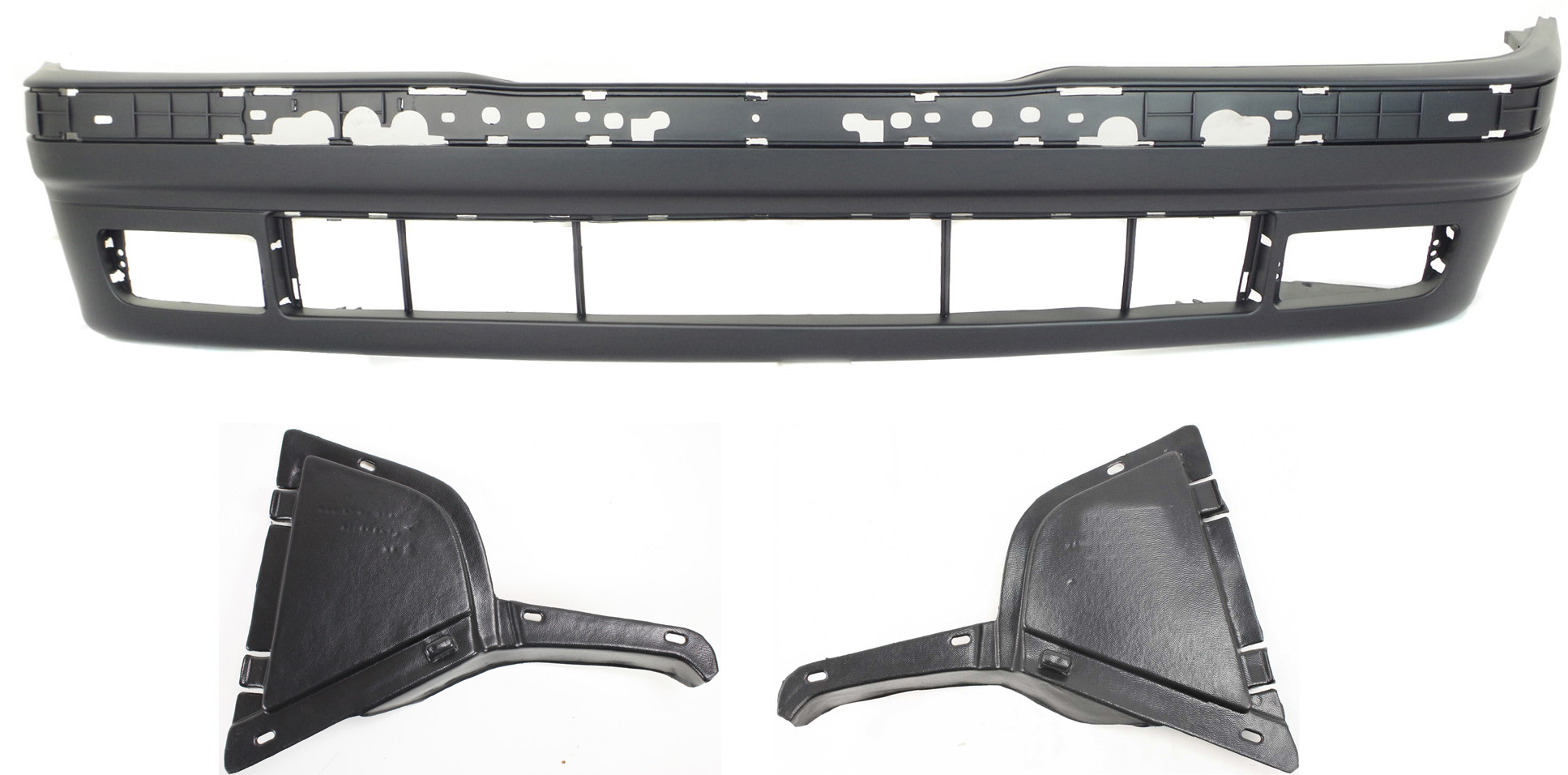 AM 3 SERIES 94-99 FRONT BUMPER COVER 3 pc Kit with Bumper Brackets SKU KIT 072517-78 Partslink BM1000111 BM1042101 BM1043101 OEM 51118165143-51711977117-517119