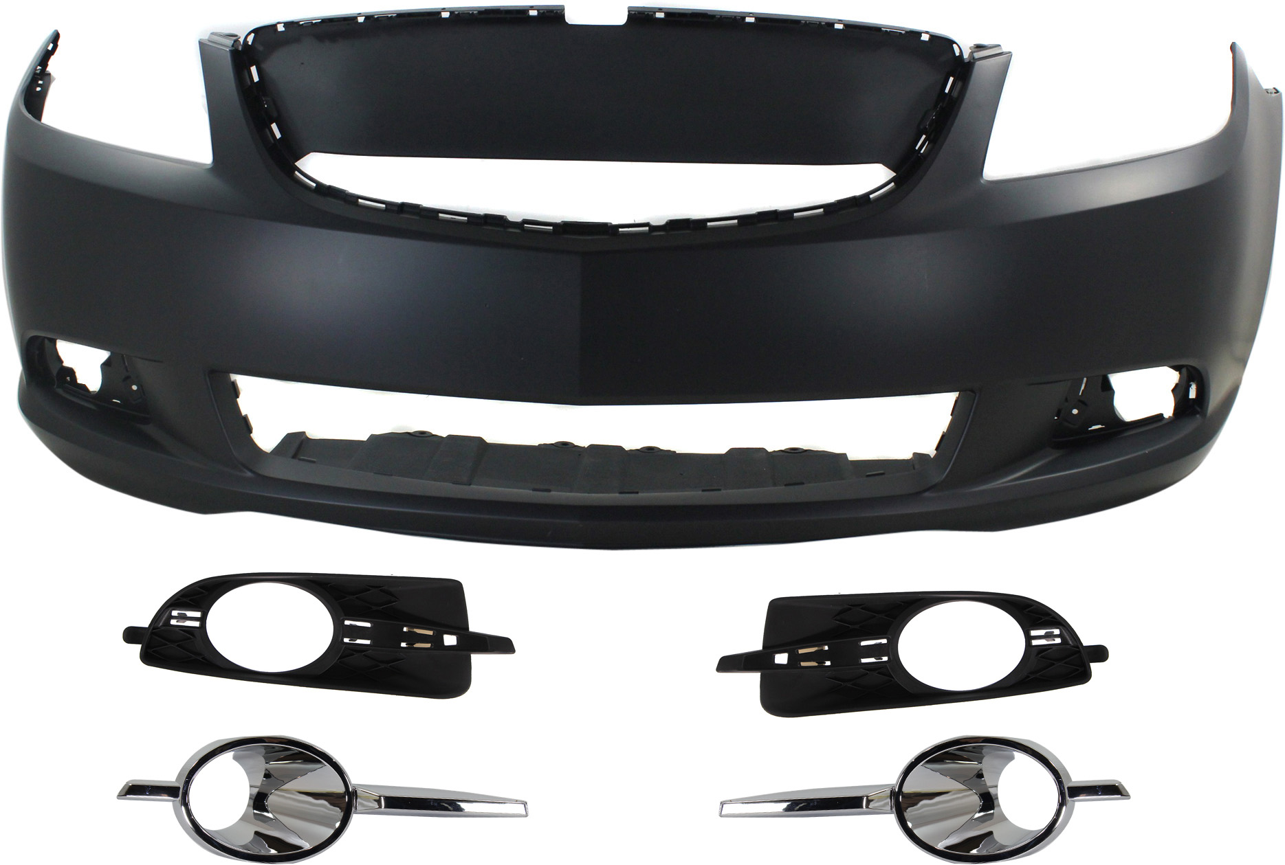 AM LACROSSE 10-13 FRONT BUMPER COVER 5 pc Kit with Fog Light Trims SKU KIT 072517-98 Partslink GM1000911 GM1038120 GM1039120 GM1038124 GM1039124 OEM 20979560-20859107-20859108-209