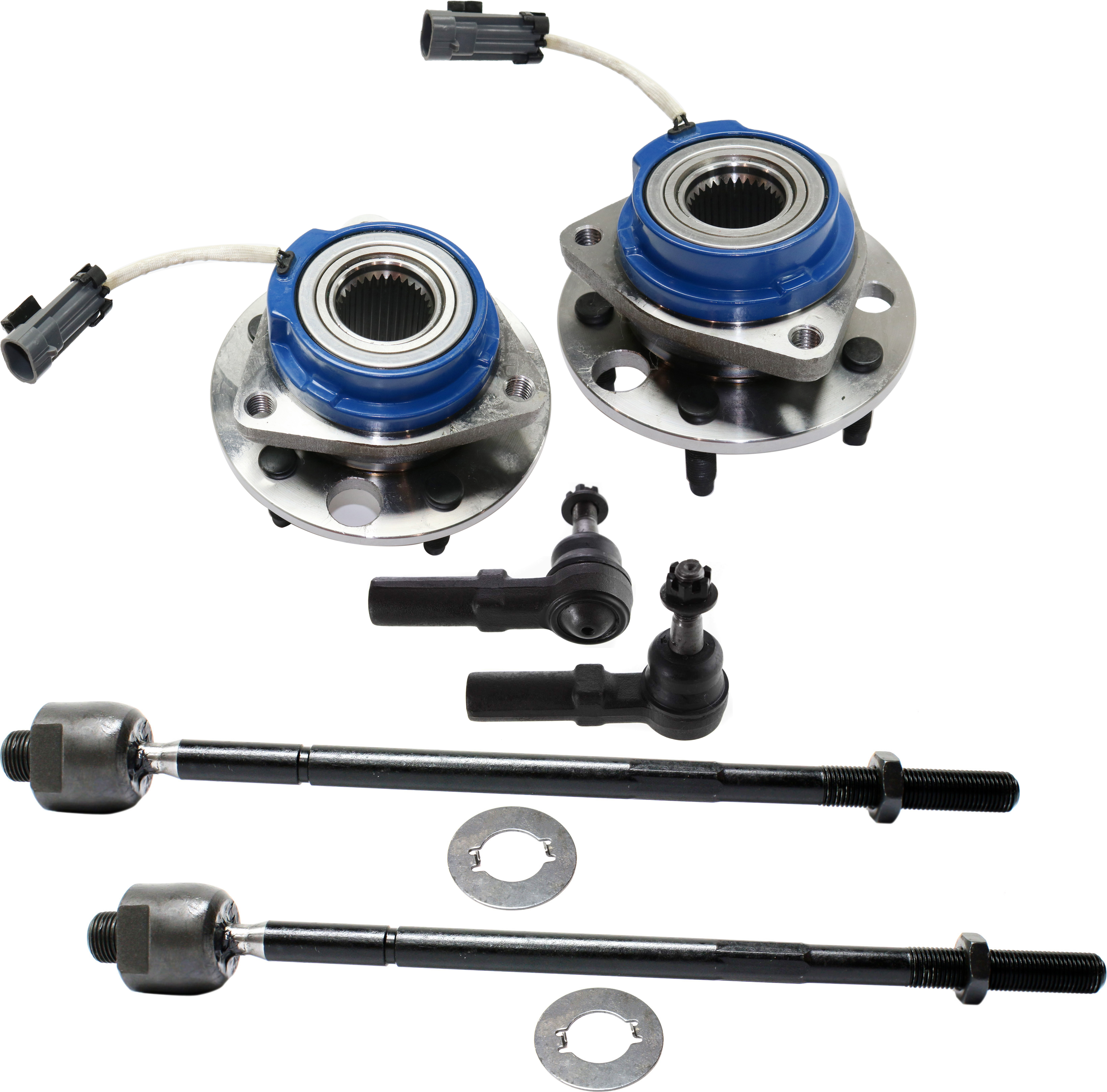 AM LESABRE 00-05 LUCERNE 06-11 FRONT HUB ASSEMBLY RH AND LH 5 Studs 6 pc kit with Tie Rod Ends SKU KIT 072518-14 OEM 88964168-382041-2693135-269320