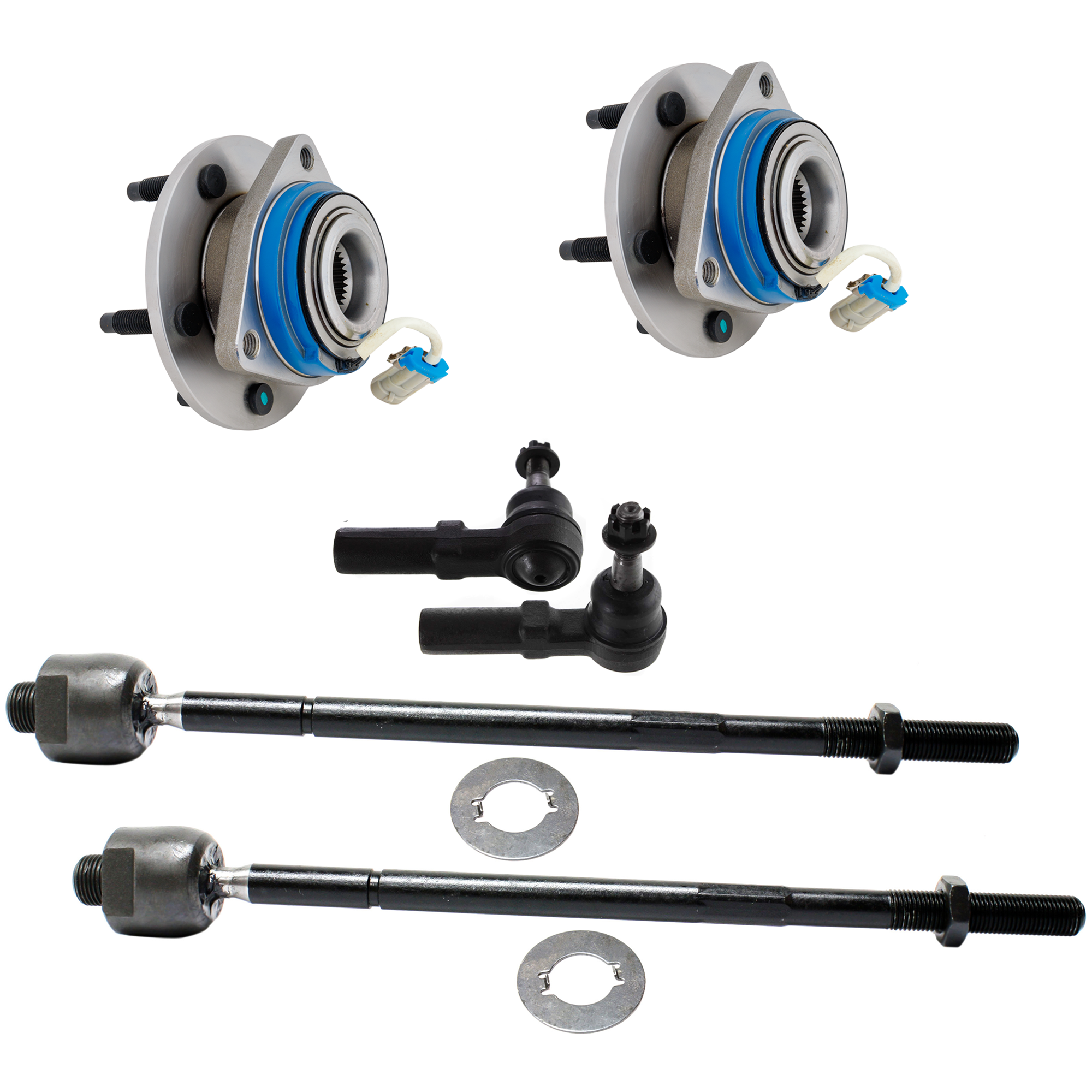 AM PARK AVENUE 97-01 FRONT HUB ASSEMBLY RH AND LH 6 pc Kit with Tie Rod Ends SKU KIT 072518-15 OEM 12429204-382041-2693135-269320