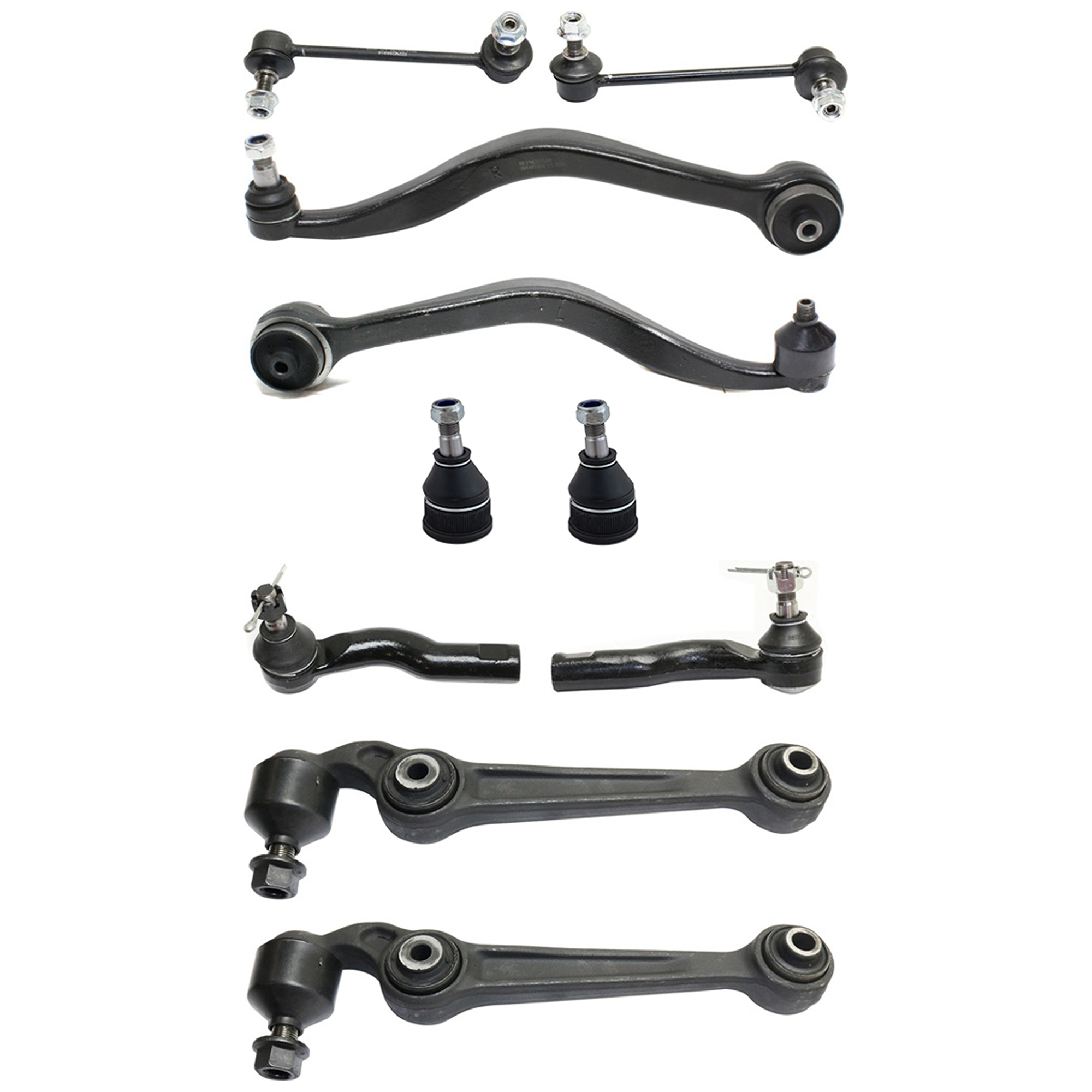 AM MILAN MKZ 07-09 FUSION 07-10 FRONT CONTROL ARM KIT RH AND LH Lower Frontward and Rearward 10 pc kit with Ball Joints Sway Bar Links and Tie Rod Ends SKU KIT 072518-27 OEM GJ6A34540 BE5Z3079A GR1A34J50