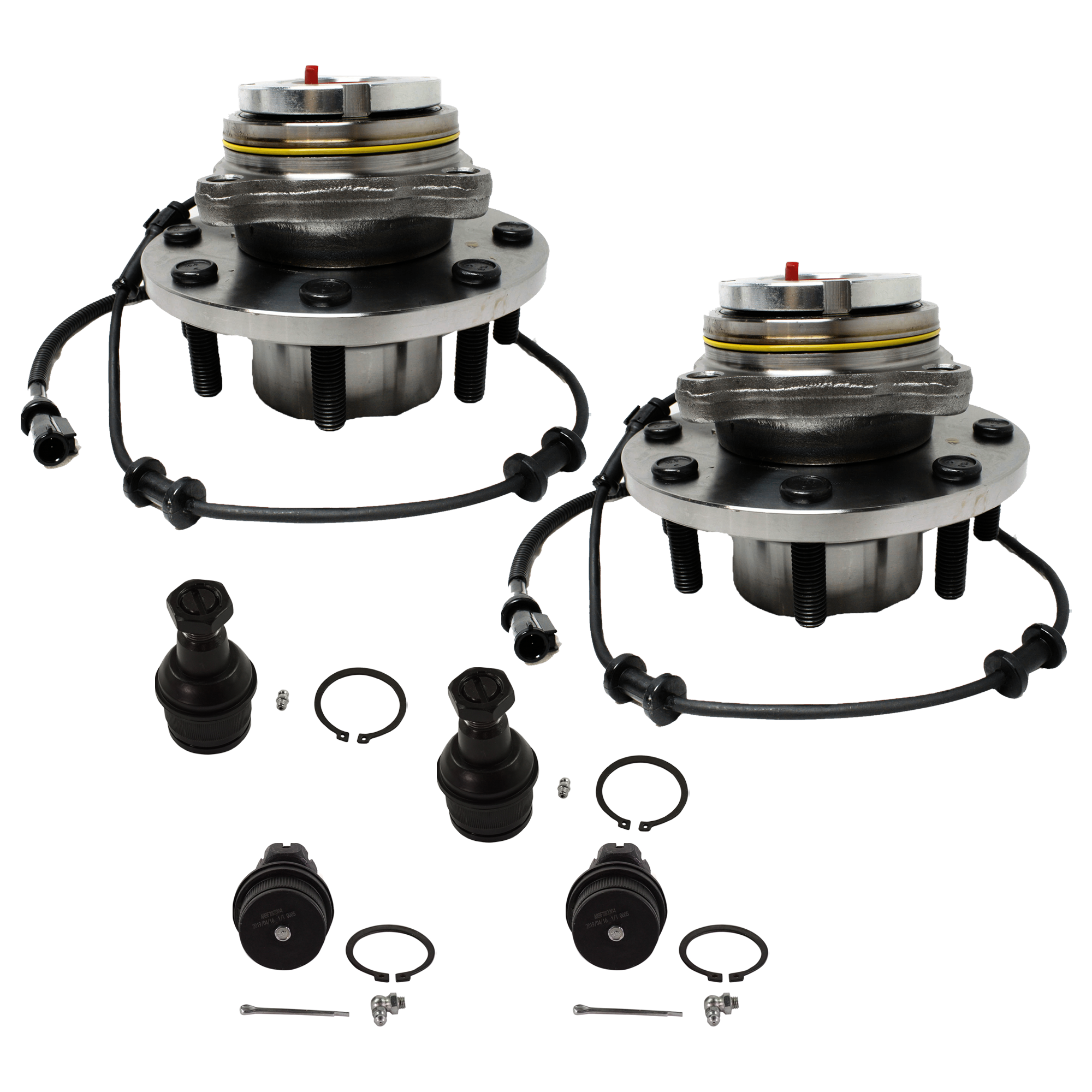 AM F SERIES SUPER DUTY 99-04 FRONT SUSPENSION KIT RH AND LH 6 pc kit with Ball Joint and Wheel Hub SKU KIT 072524-256 OEM 104149-287003-287006-2601248-2