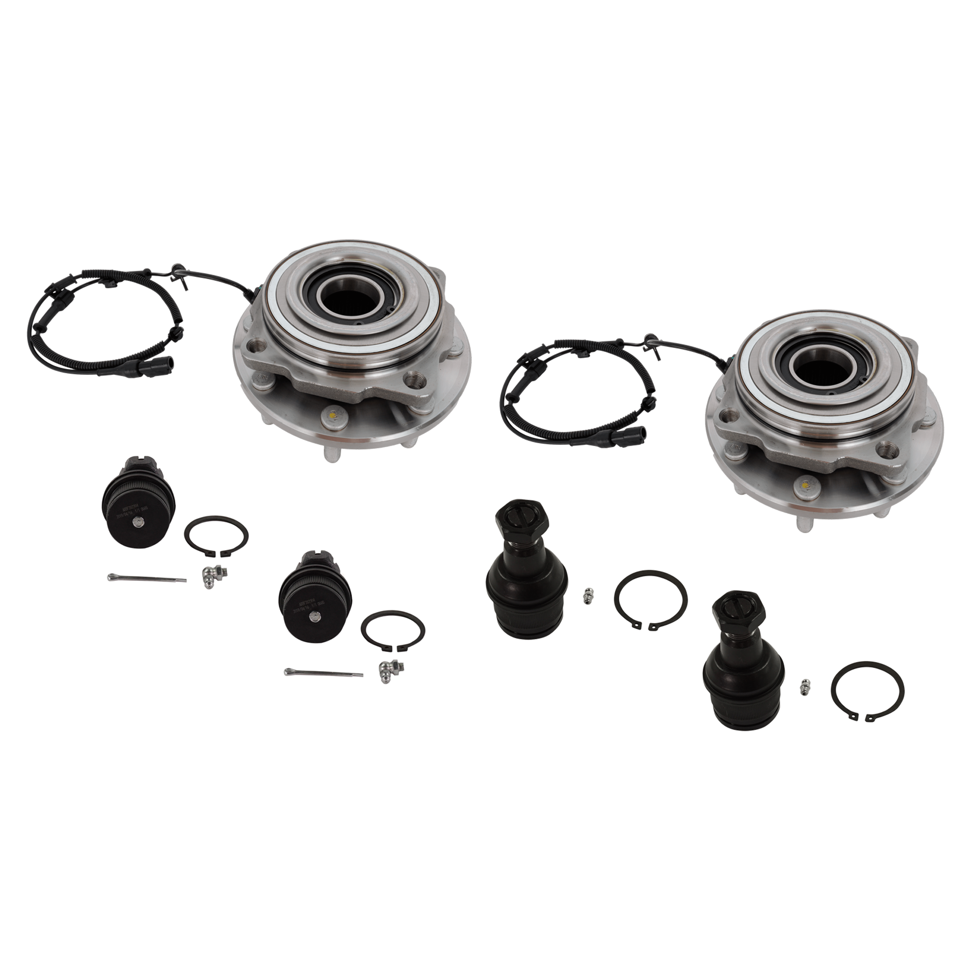AM F 350 SUPER DUTY 05-10 F 250 SUPER DUTY 05-09 FRONT SUSPENSION KIT RH AND LH 6 pc kit with Wheel Hub and Ball Joint SKU KIT 072524-263 OEM 104149-287003-287006-2601248-2