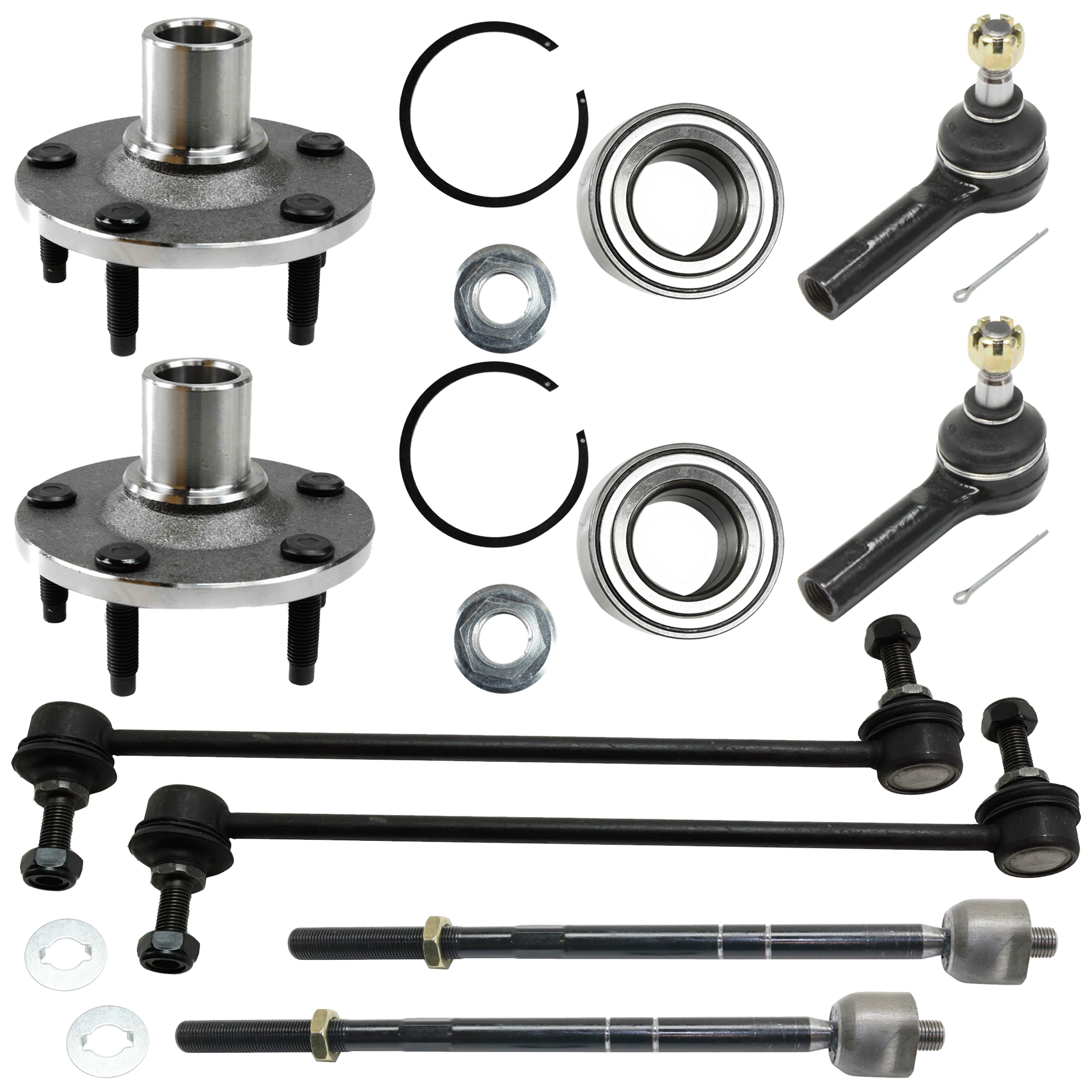 AM ESCAPE TRIBUTE 08-09 FRONT SUSPENSION KIT 8 pc kit with Sway Bar Link Tie Rod End and Wheel Hub SKU KIT 072524-266 OEM 101-509-026-517-475-000-000-000-000