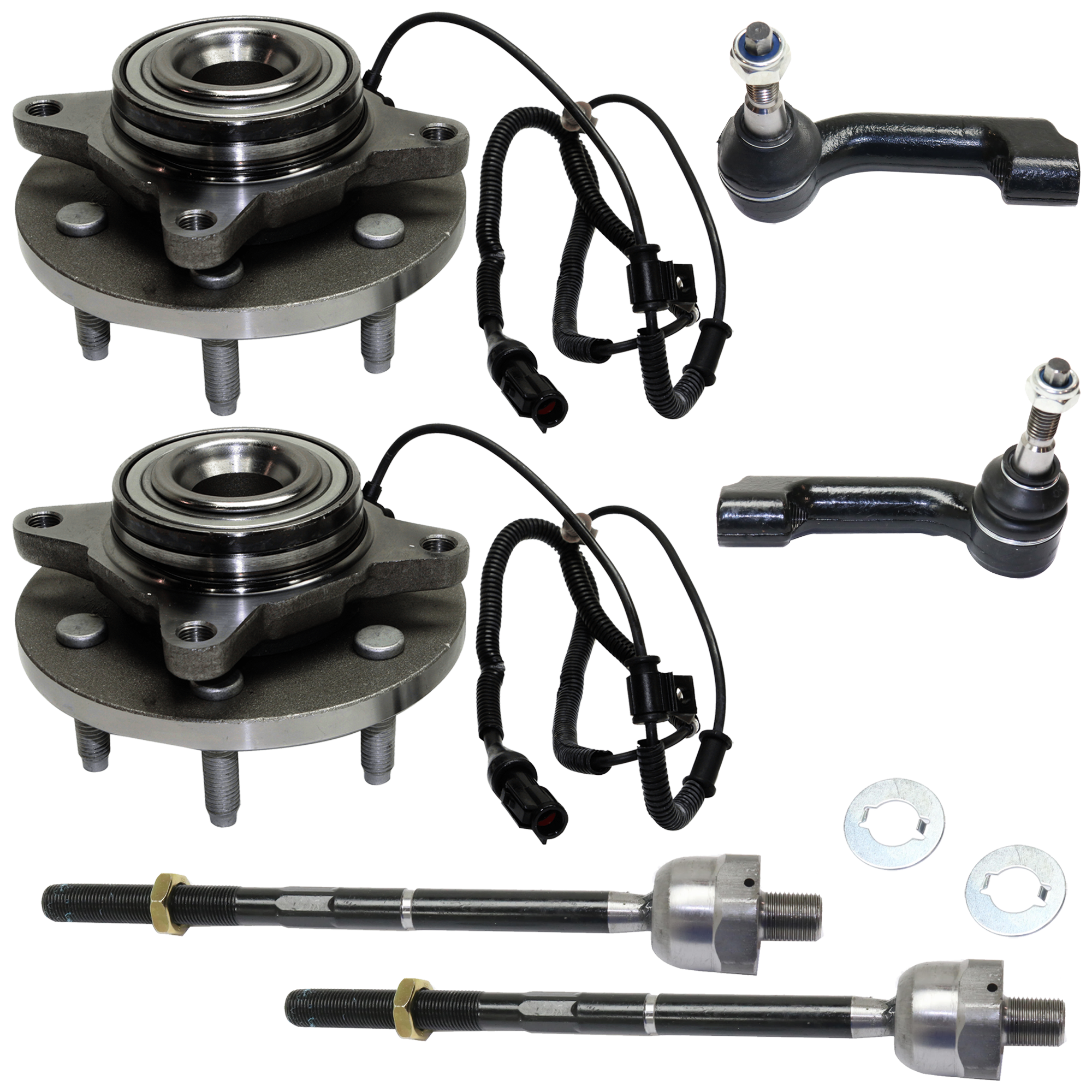 AM EXPEDITION NAVIGATOR 07-10 FRONT SUSPENSION KIT RH AND LH 6 pc Kit with Wheel Hub and Tie Rod End SKU KIT 072524-269 OEM 7L1Z3A130L 7L1Z3A130R 9L3Z3280