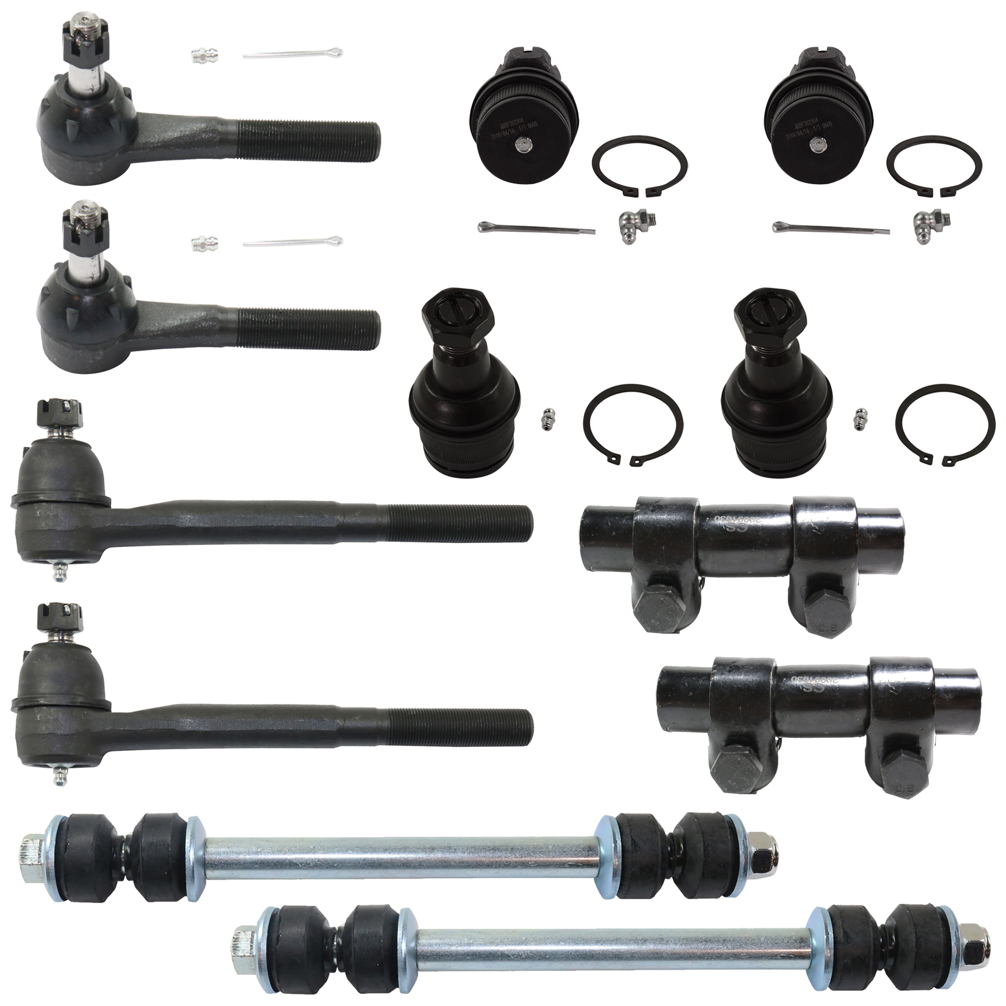 AM RAM 3500-94-99 FRONT SUSPENSION KIT 12 pc Kit with Tie Rod End Ball Joint Sway Bar Link and Tie Rod Adjusting Sleeve SKU KIT 072524-282 OEM 10339-104273-2601248-260164