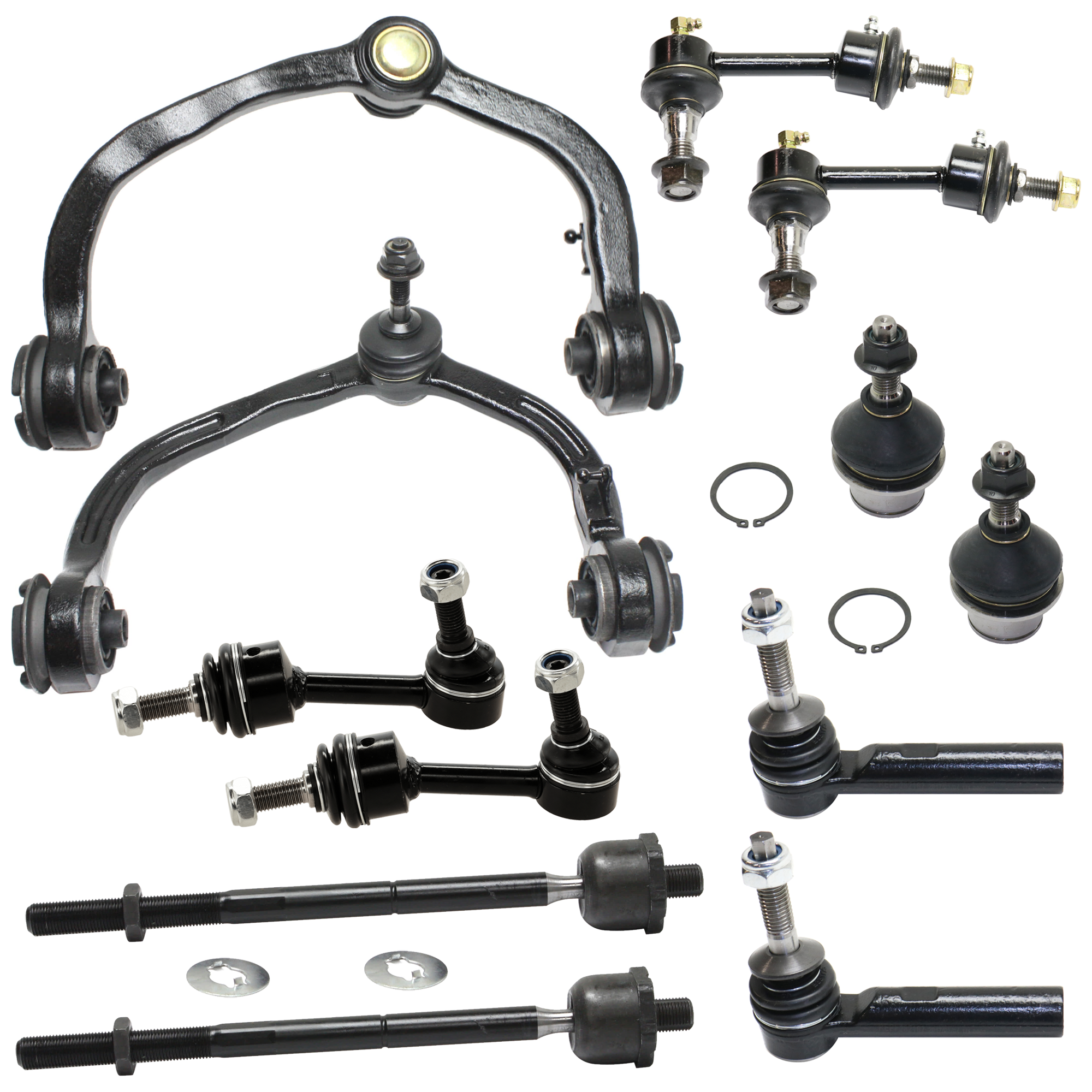 AM EXPEDITION NAVIGATOR 03-06 FRONT SUSPENSION KIT 12 pc kit w Ball Joint Control Arm Sway Bar Link and Tie Rod End SKU KIT 072524-296 OEM 104298-2601584-5051314-2L1Z307