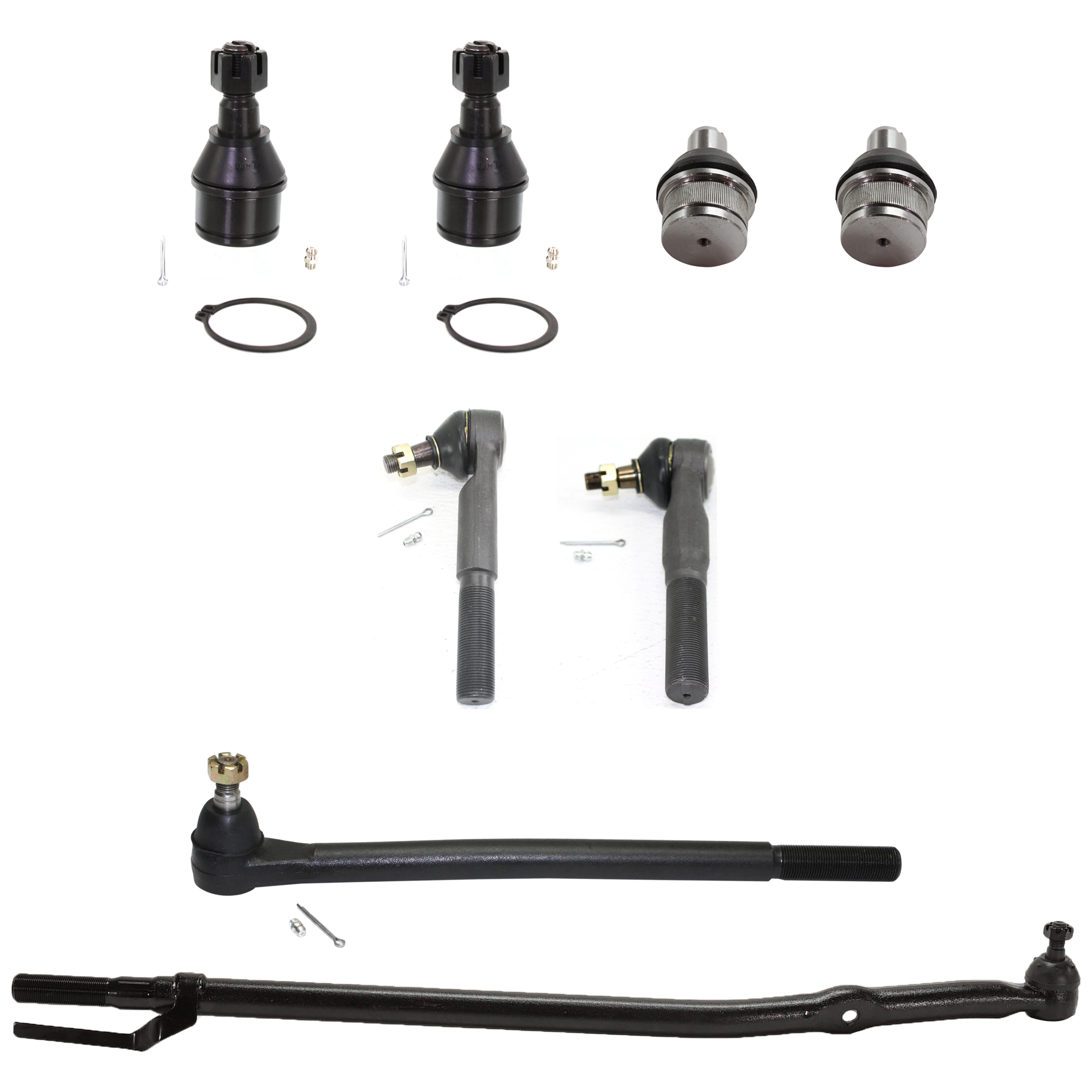 AM F 250 F 350 SUPER DUTY 99-22 FRONT SUSPENSION KIT 8 pc kit w Ball Joint and Tie Rod End SKU KIT 072524-303 OEM 104-275-260-134-926-000-000-000-000