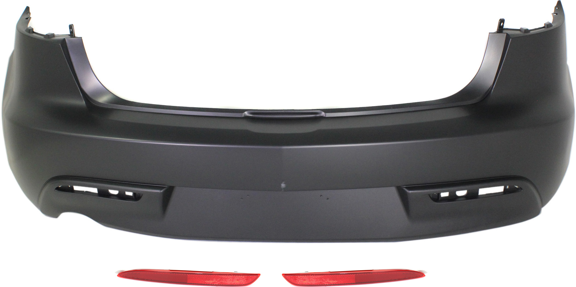 AM MAZDA 3-10-11 REAR BUMPER COVER Primed 3 pc Kit with Bumper Reflectors Sedan CAPA SKU KIT 072617-21 Partslink MA1100201C MA2830100C MA2831100C OEM BBM450221MBB BBM4515L0C BBM451