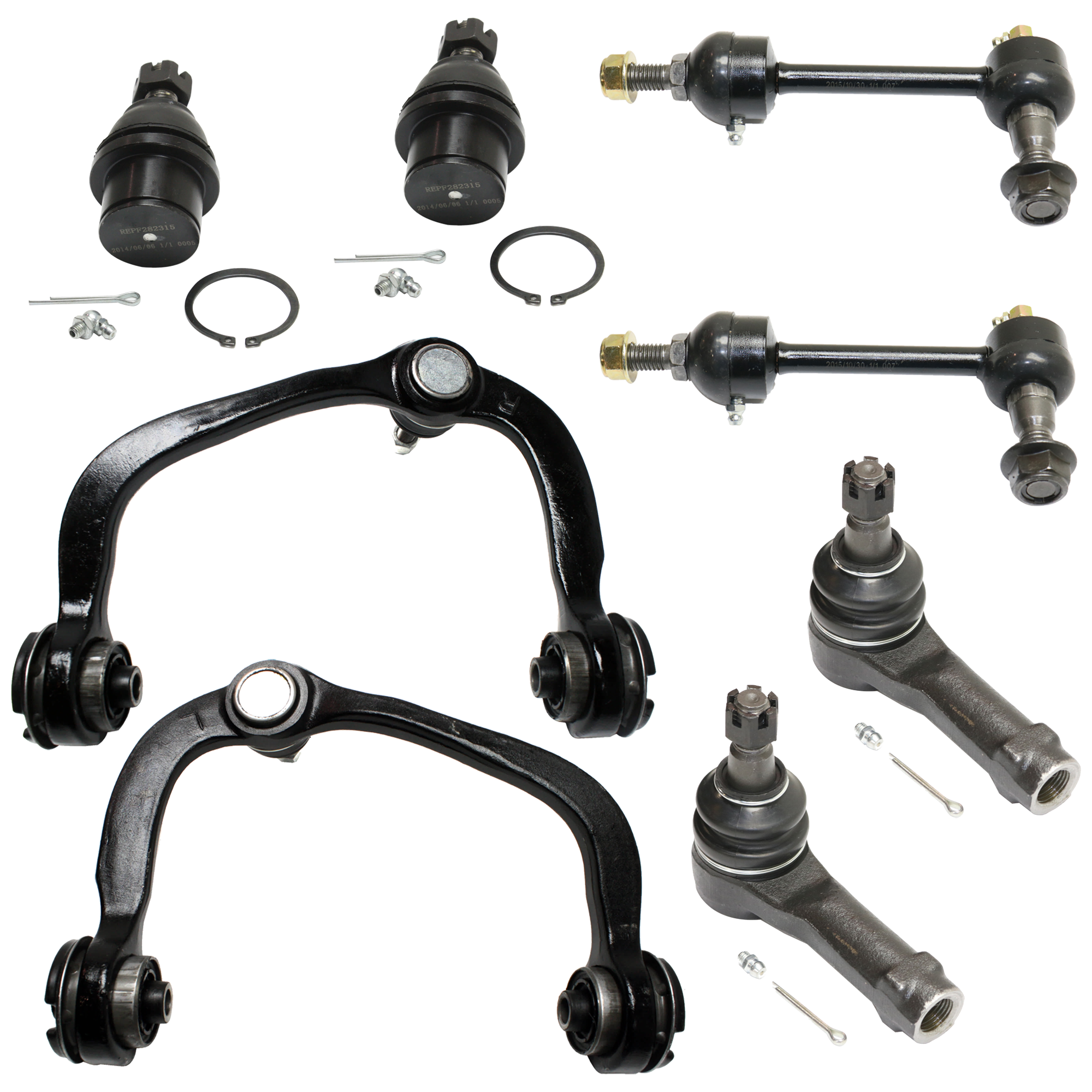 AM EXPEDITION 07-14 F 150 PICKUP 04-14 FRONT SUSPENSION KIT 8 pc kit w Ball Joint Control Arm Sway Bar Link and Tie Rod End SKU KIT 072624-05 OEM 104298-104368-5051314-2L1Z3050