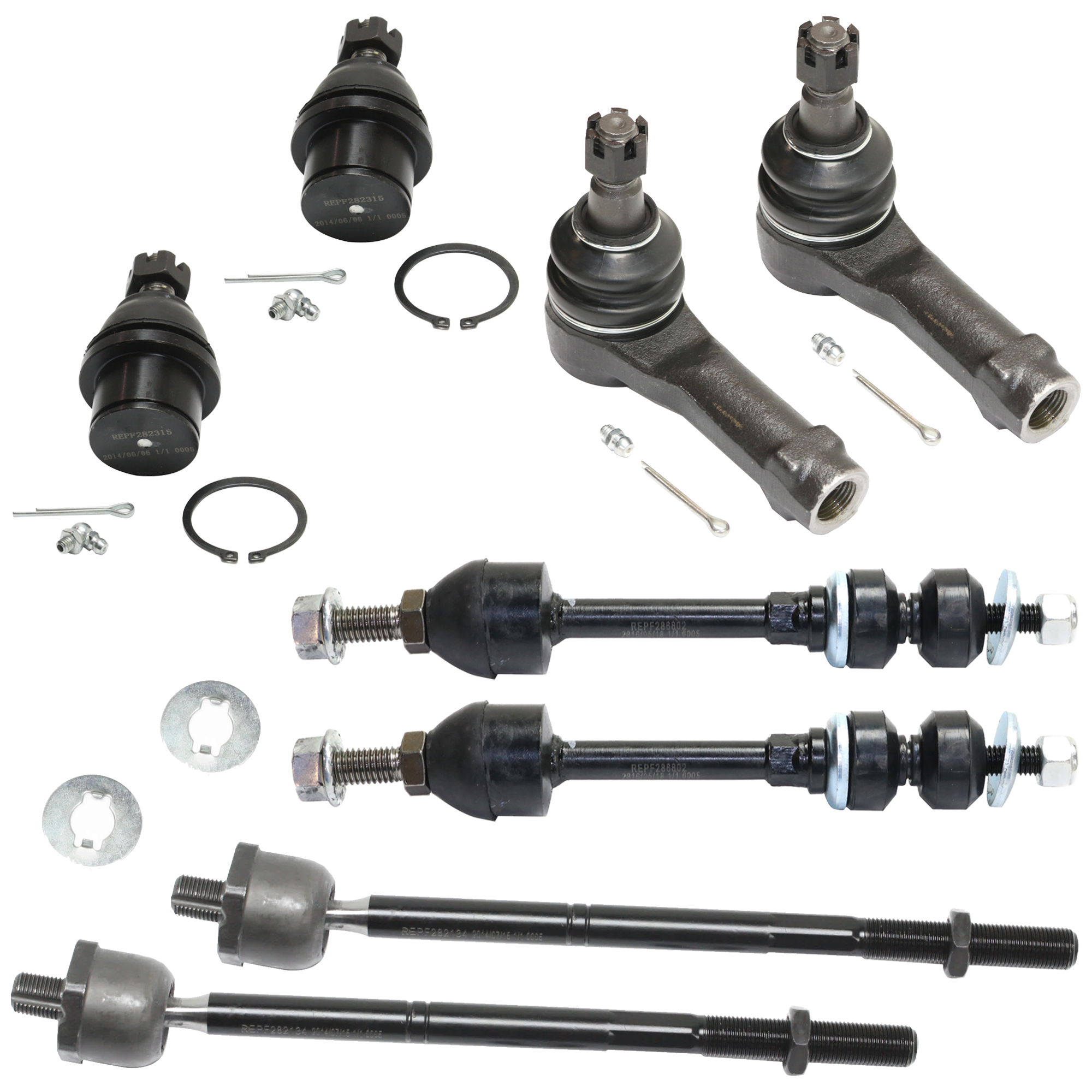 AM F 150 PICKUP 05-08 MARK LT 06-08 FRONT SUSPENSION KIT 8 pc Kit with Ball Joint Sway Bar Link and Tie Rod End SKU KIT 072624-07 OEM 104298-104368-5051314-2L1Z3050