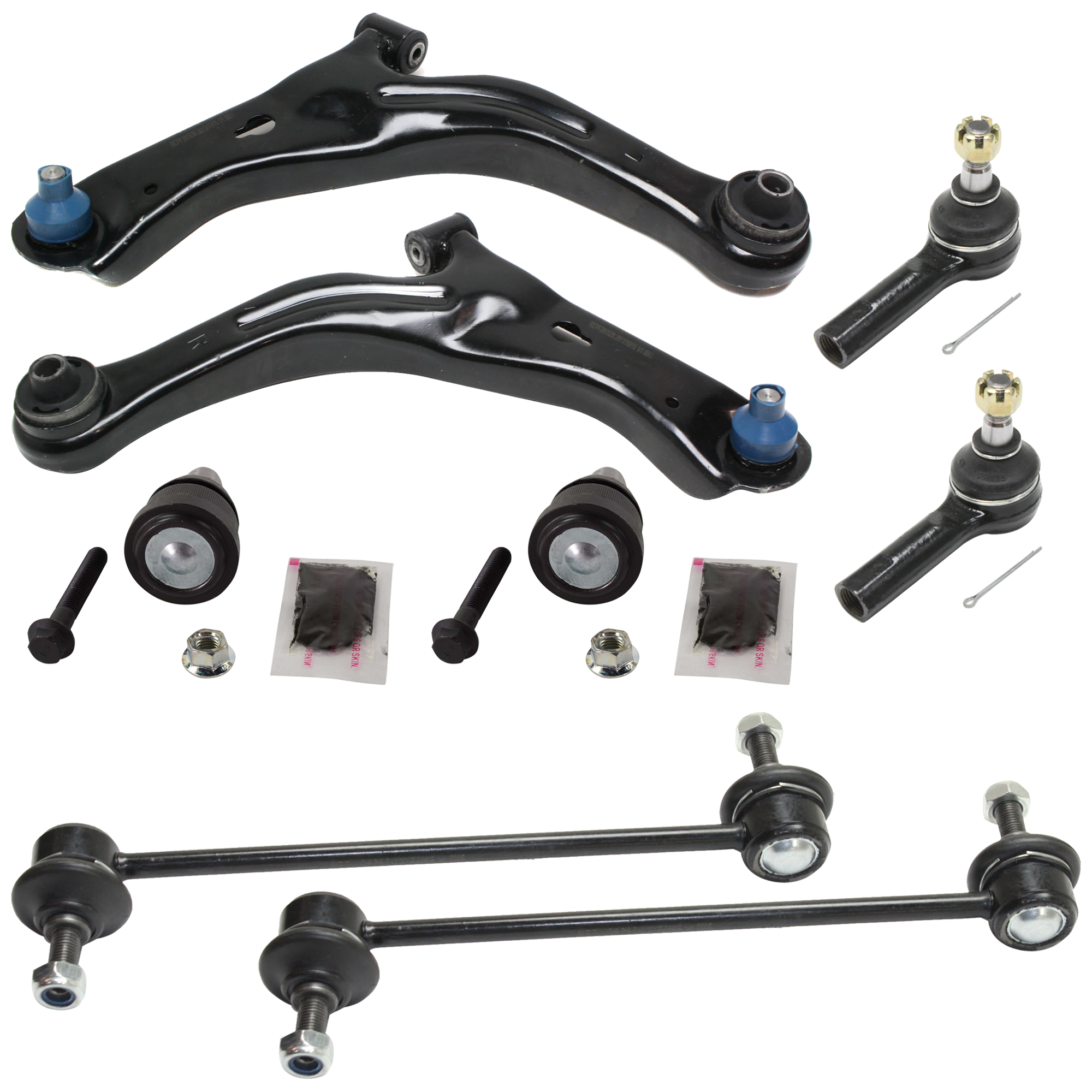 AM ESCAPE 01-12 MARINER 05-11 TRIBUTE 01-06-10-11 FRONT SUSPENSION KIT 8 pc Kit with Ball Joint Control Arm Sway Bar Link and Tie Rod End SKU KIT 072624-10 OEM 104331-2601555-5051293-2L8Z