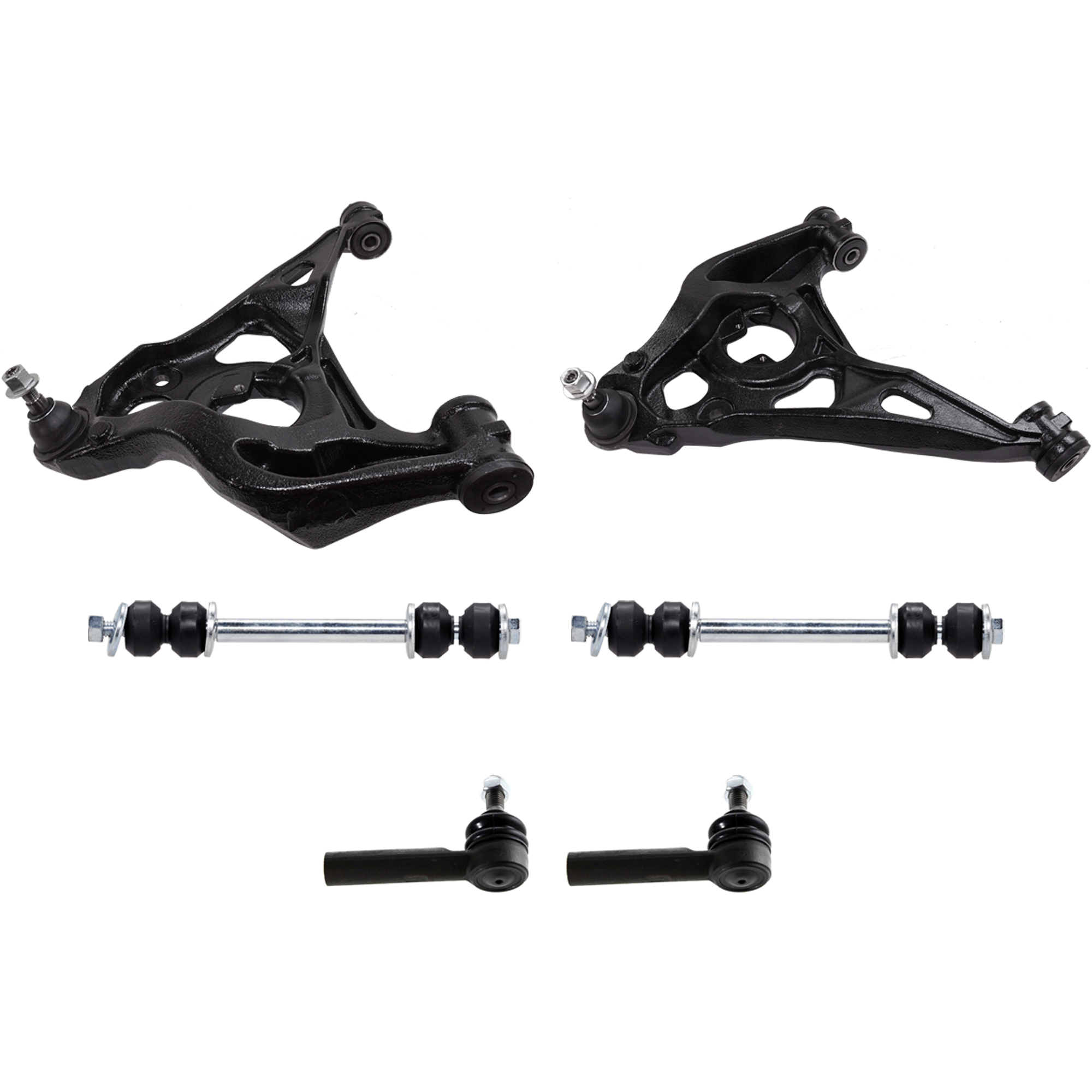 AM EXPRESS 3500 SAVANA 3500-03-07 FRONT SUSPENSION KIT 6 pc Kit with Control Arm Tie Rod End and Sway Bar Link SKU KIT 072624-35 OEM 20869233-20869232-1880631-2651