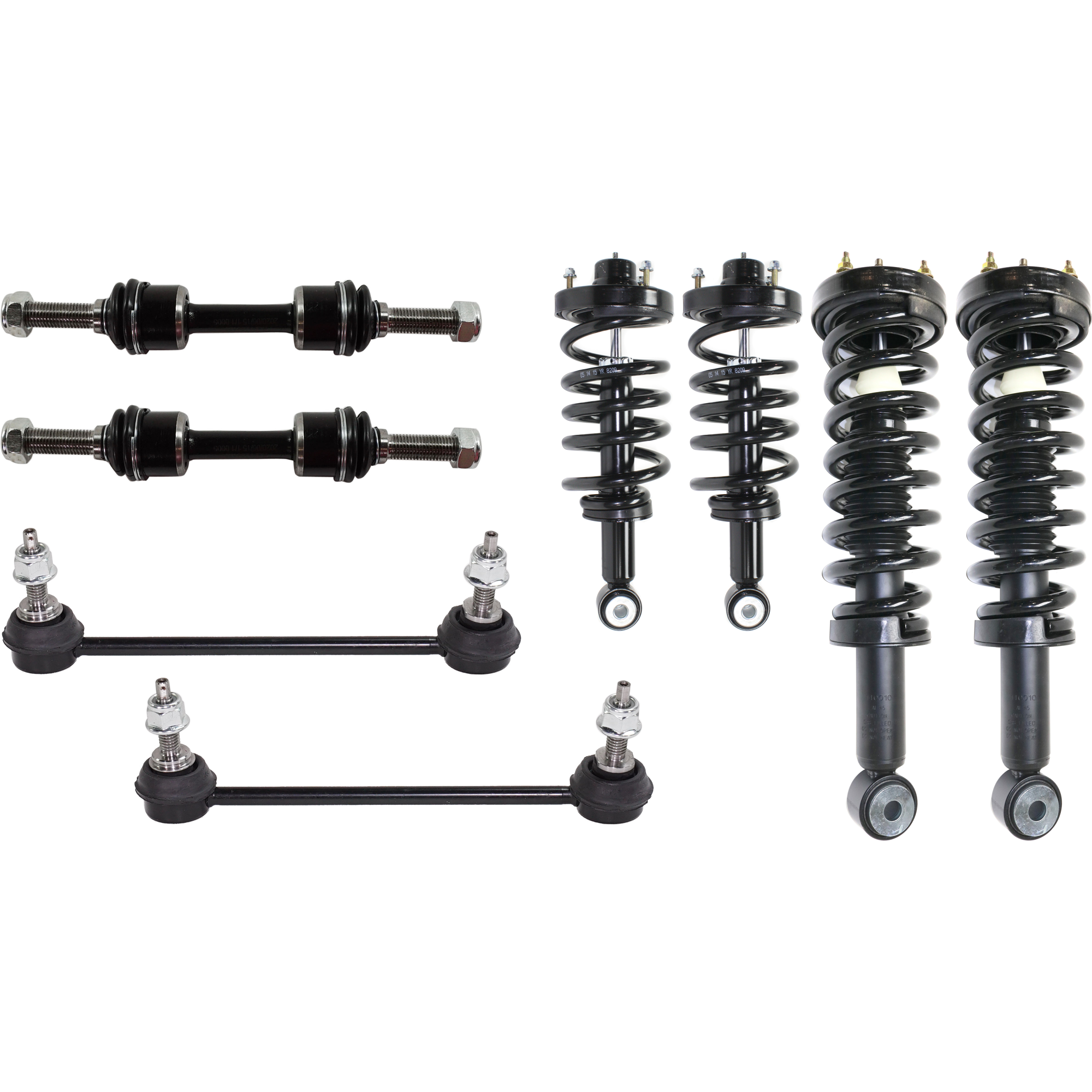 AM EXPEDITION NAVIGATOR 07-13 FRONT AND REAR SUSPENSION KIT 8 pc kit with Shock Absorber and Strut Assembly and Sway Bar Link SKU KIT 072624-38 OEM AL1Z18125G AL1Z18125F 7L1Z1812