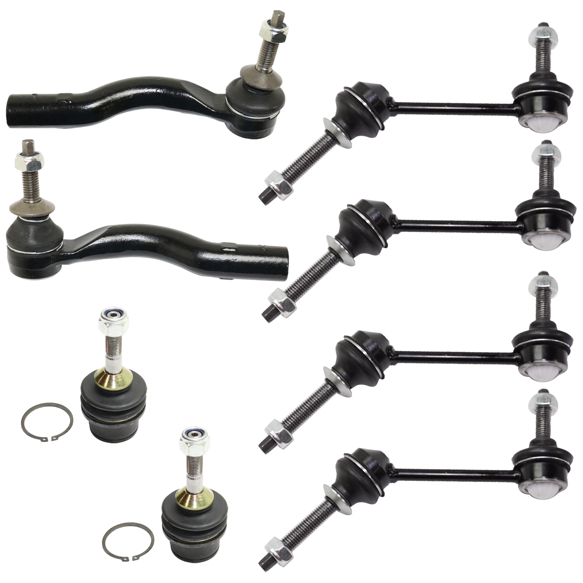 AM CROWN VICTORIA TOWN CAR 03-11 FRONT SUSPENSION KIT 8 pc Kit with Ball Joint Tie Rod End and Sway Bar Link SKU KIT 072624-41 OEM 104381-2601577-5001118-5051