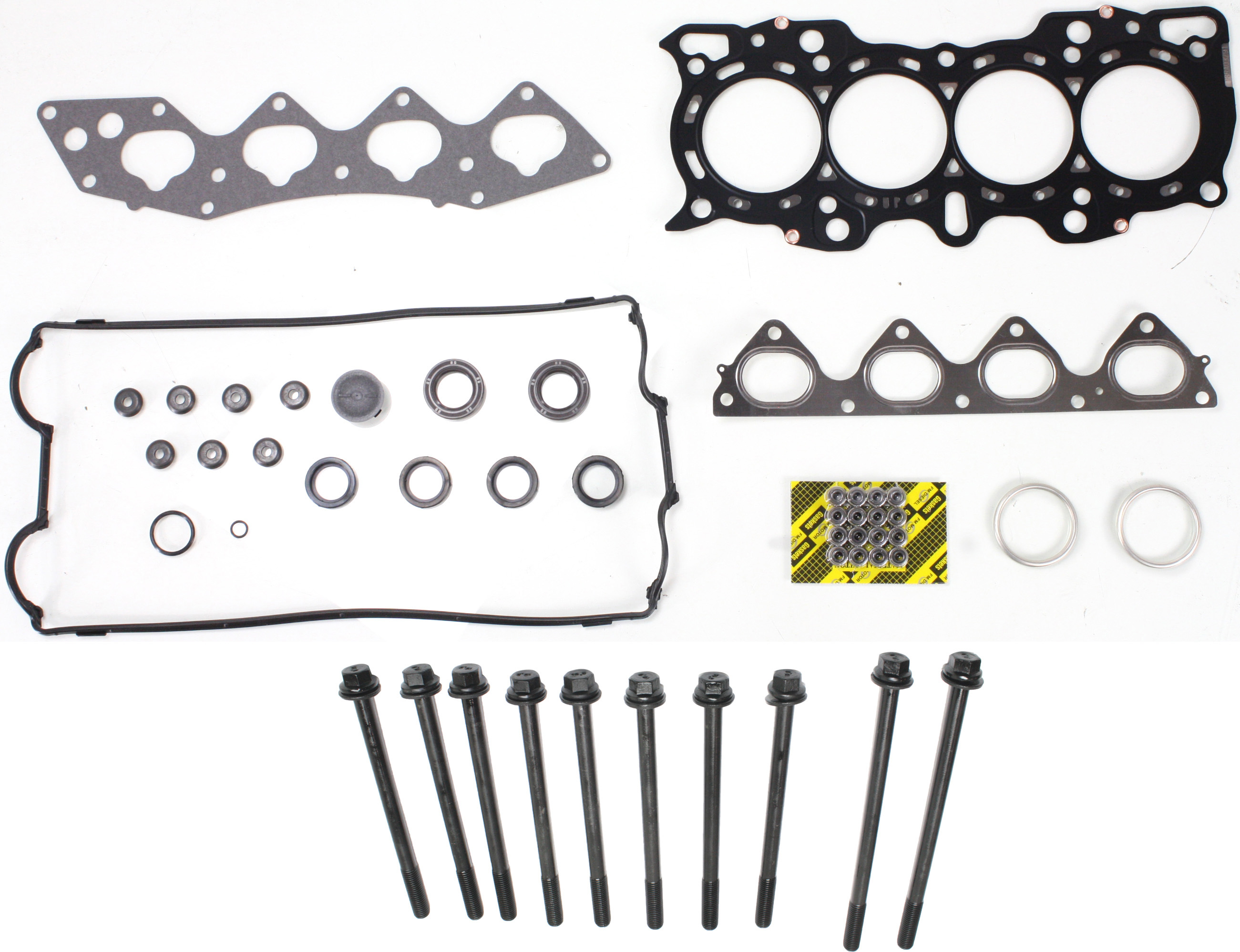 AM CR V 02-06 HEAD GASKET SET 11 pc Kit 4 Cyl 2.4L Engine w Cylinder Head Bolt Cylinder Head Gasket SKU KIT 072716-03 OEM 90006PR4A01