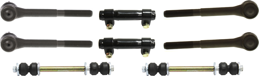 AM C K FULLSIZE P U 88-00 FRONT SUSPENSION KIT 8 pc Kit with Sway Bar Links Tie Rod Adjusting Sleeves and Tie Rod Ends SKU KIT 072717-11 OEM 1880631-2651222-5451012-545106