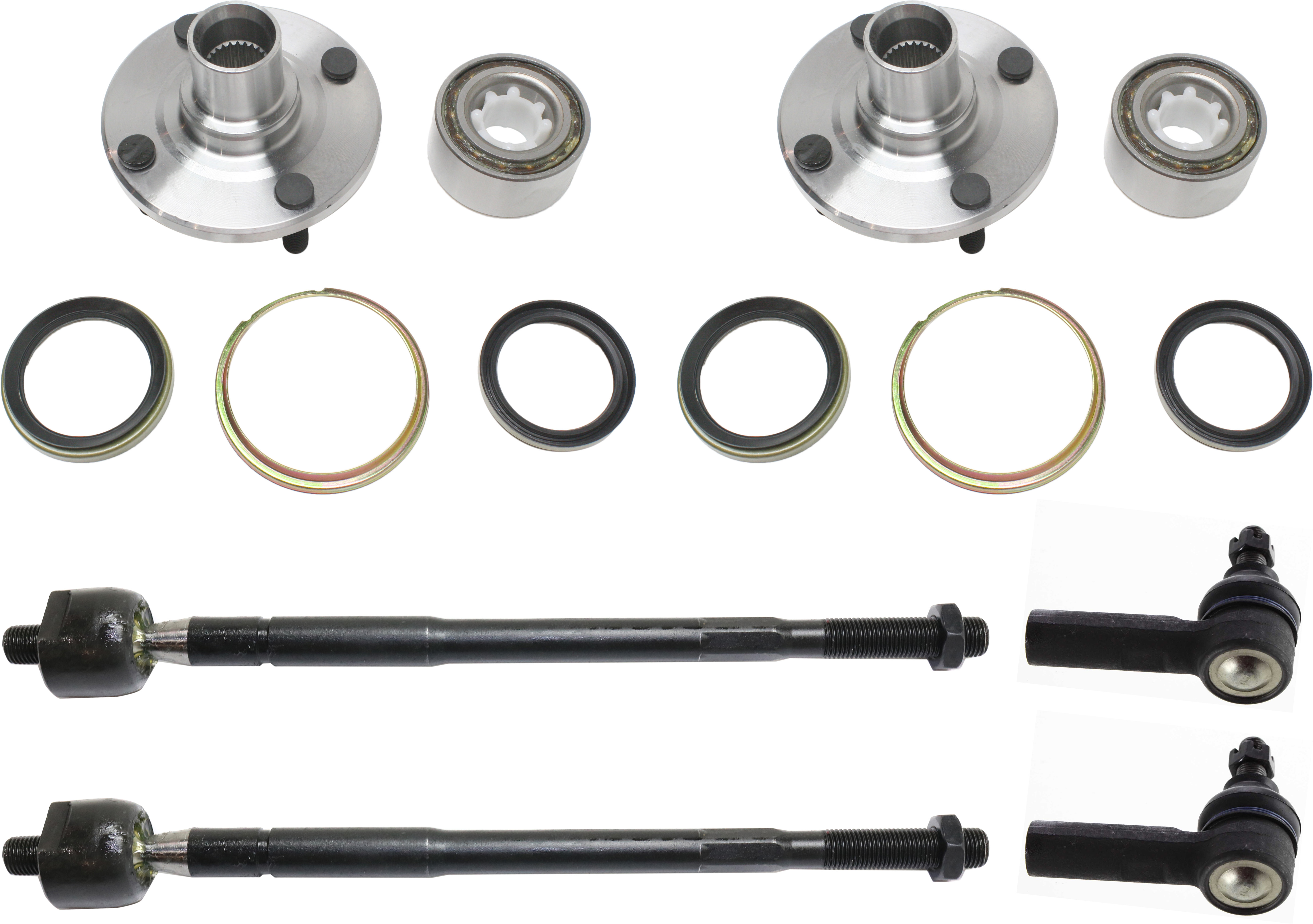 AM COROLLA 93-02 PRIZM 93-97 PRIZM 98-02 FRONT HUB ASSEMBLY RH AND LH 6 pc Kit FWD with Tie Rod Ends SKU KIT 072717-19 OEM 4350212090-356001-1013969-2692