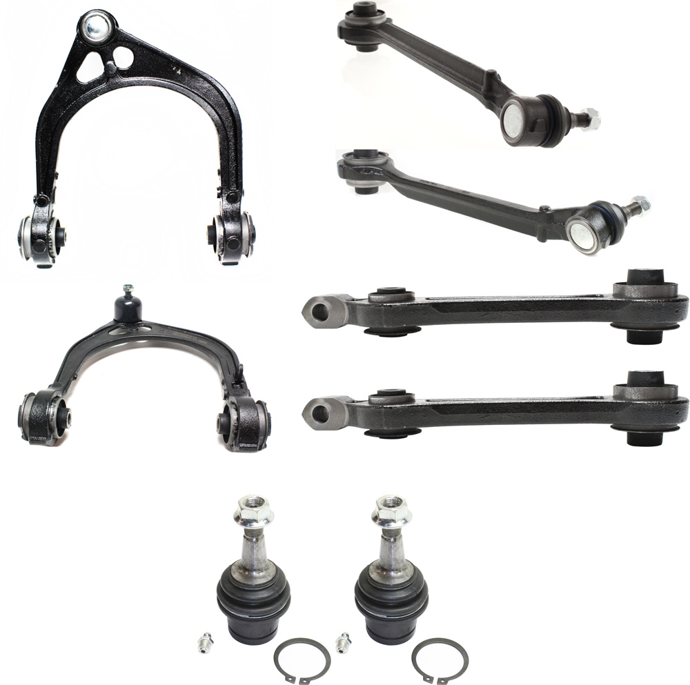 AM CHRYSLER 300-05-10 FRONT CONTROL ARM KIT RH AND LH Upper and Lower Forward and Rearward Upper w ball joint s Lower Frontward w ball joint s Lower Rearward w o ball joint s 8 pc Kit SKU KIT 072717-44 OEM 41232-104382-2643091-2643103-6