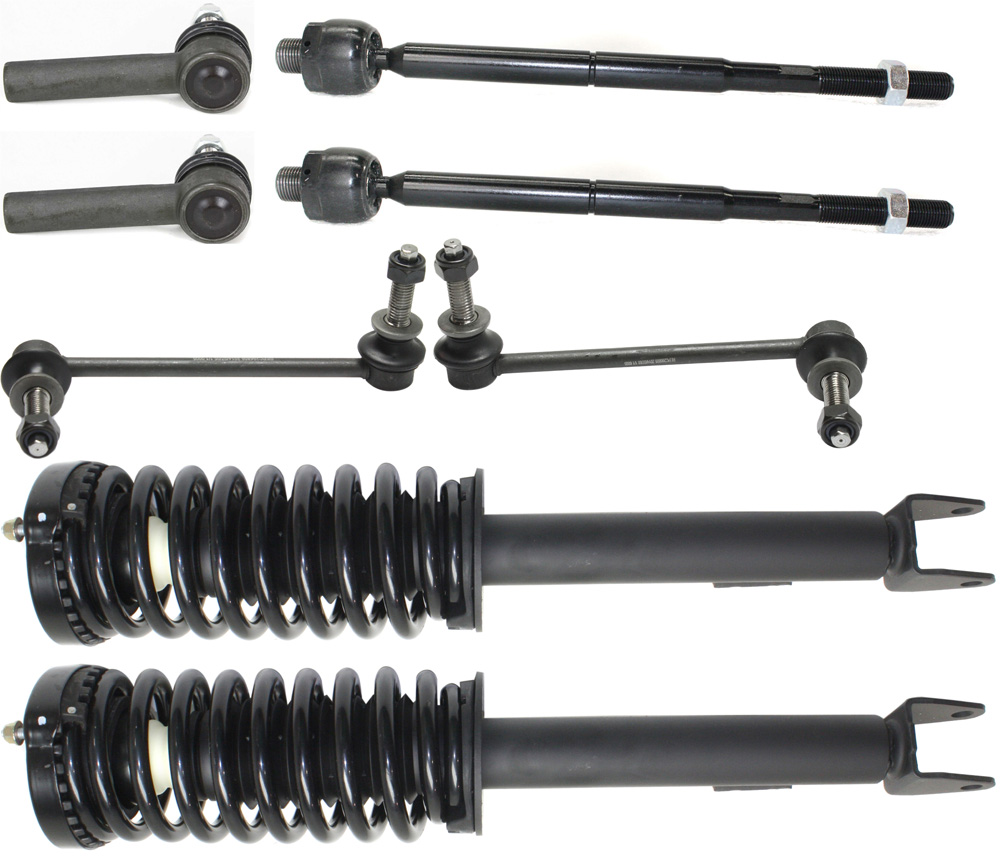 AM CHRYSLER 300-05-10 FRONT SUSPENSION KIT RH and LH 8 pc Kit w Loaded Struts Sway Bar Links and Tie Rod Ends SKU KIT 072717-50 OEM 5180753AA 5180754AA 521479