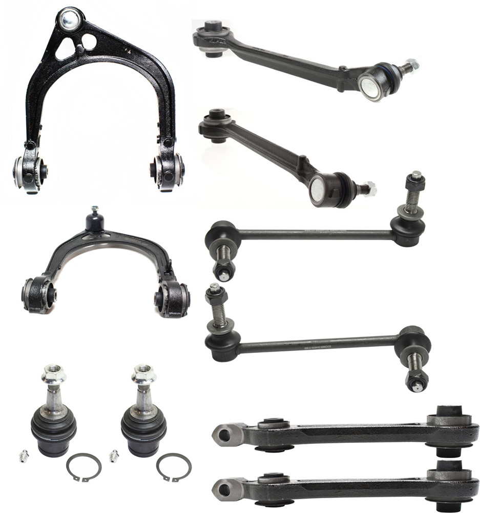 AM CHRYSLER 300-05-10 FRONT CONTROL ARM KIT RH AND LH Upper and Lower Forward and Rearward Upper w ball joint s Lower Frontward w ball joint s Lower Rearward w o ball joint s 10 pc Kit SKU KIT 072717-56 OEM 41232-104382-2643091-264310