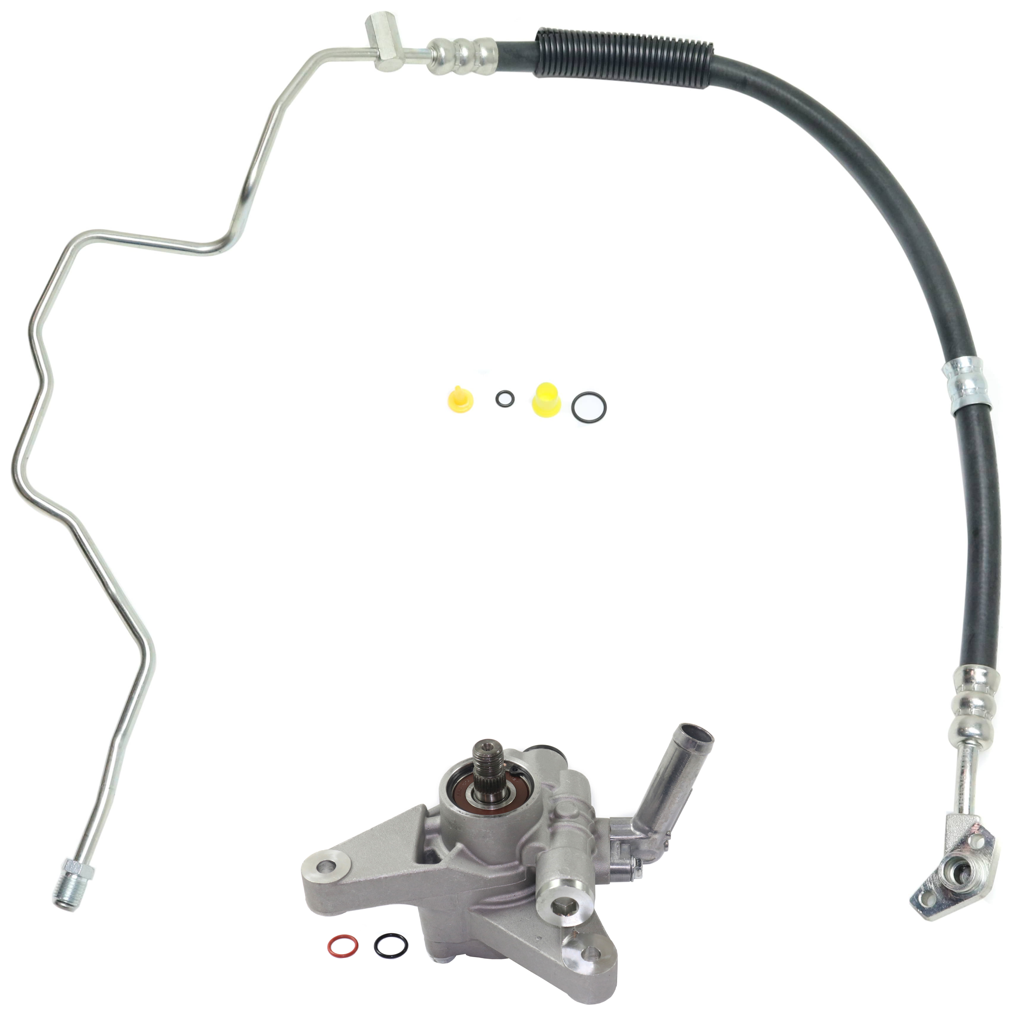AM MDX 01-02 PILOT 03-04 POWER STEERING PUMP 2 pc Kit w Power Steering Pressure Line Hose Assembly SKU KIT 072717-64