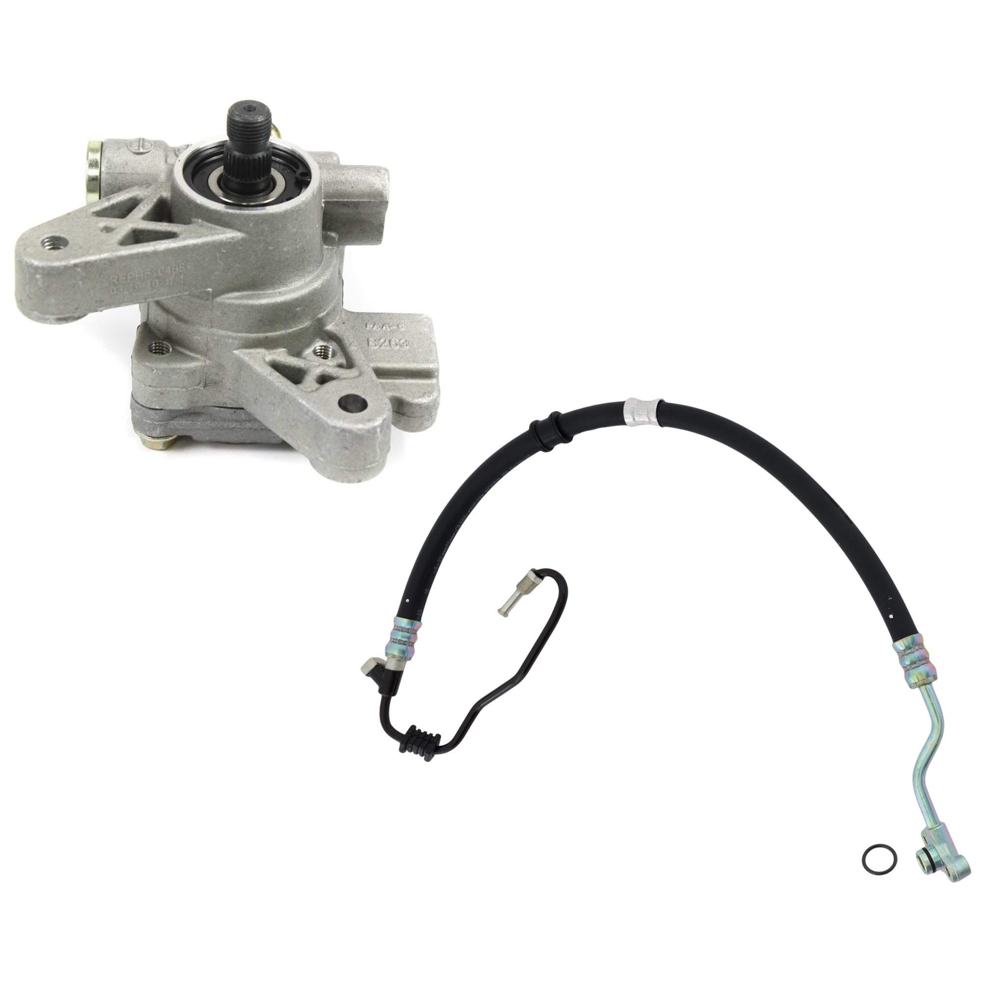 AM ACCORD 98-02 POWER STEERING PUMP 2 pc Kit w Power Steering Pressure Line Hose Assembly SKU KIT 072717-70 OEM 56110PAAA01-53713S84A04