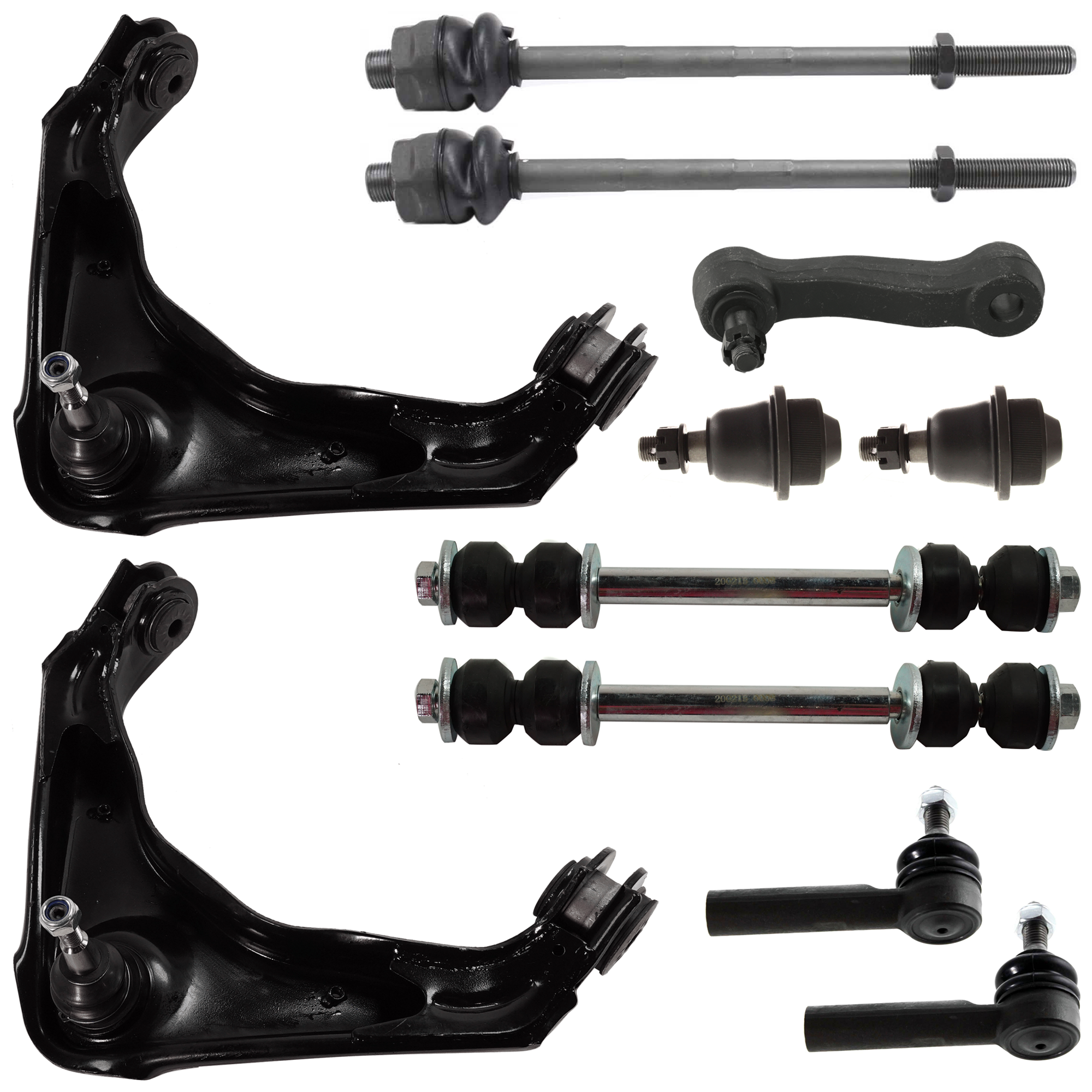 AM SUBURBAN 2500-01-10 FRONT SUSPENSION KIT 11 pc Kit with Ball Joint Control Arm Idler Arm Sway Bar Link and Tie Rod End SKU KIT 072724-11 OEM 114327-2601529-2601654-5051