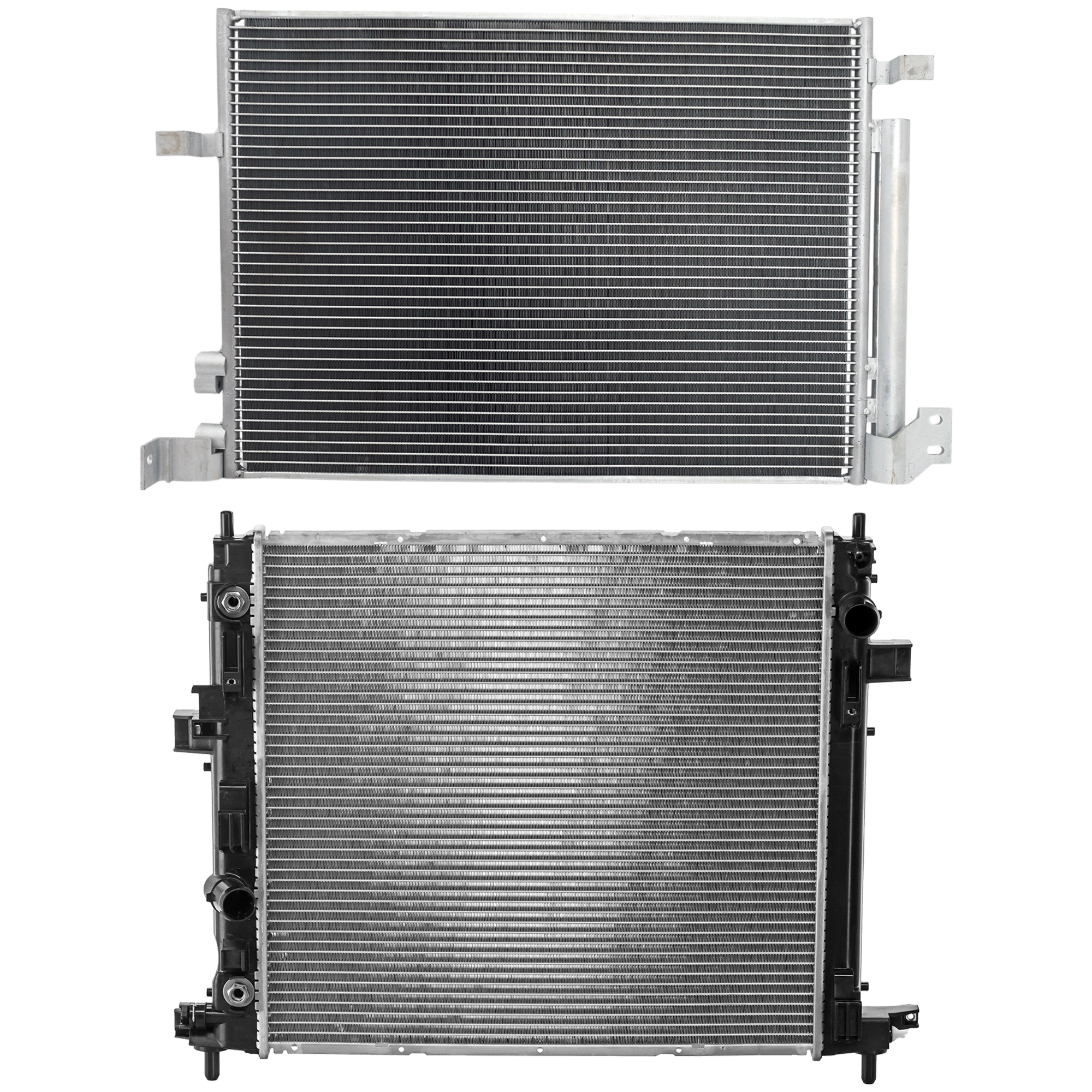 AM ATS 16-19 CAMARO 16-24 A C CONDENSER 2 pc kit 2.0L 3.6L Eng. 4 Cyl 6 Cyl. with Radiator SKU KIT 072724-179 Partslink GM3030314 GM3010586 OEM 84947857-84352728