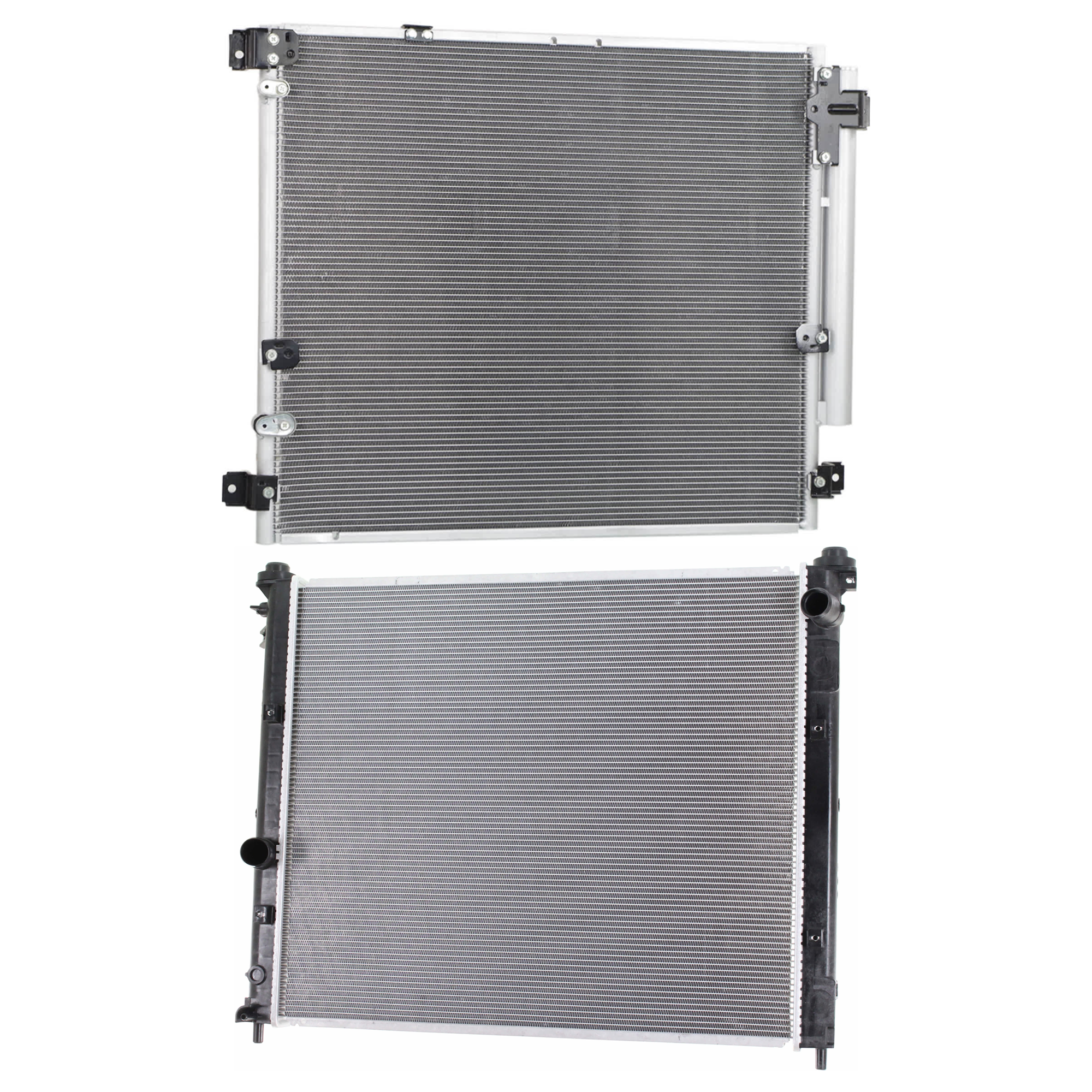 AM SRX 04-09 STS 05-09 A C CONDENSER RADIATOR KIT 2 pc kit 3.6L 4.6L Eng. 6 and 8 Cyl. SKU KIT 072724-191 Partslink GM3030263 GM3010536 OEM 89022521-19130399-19130364