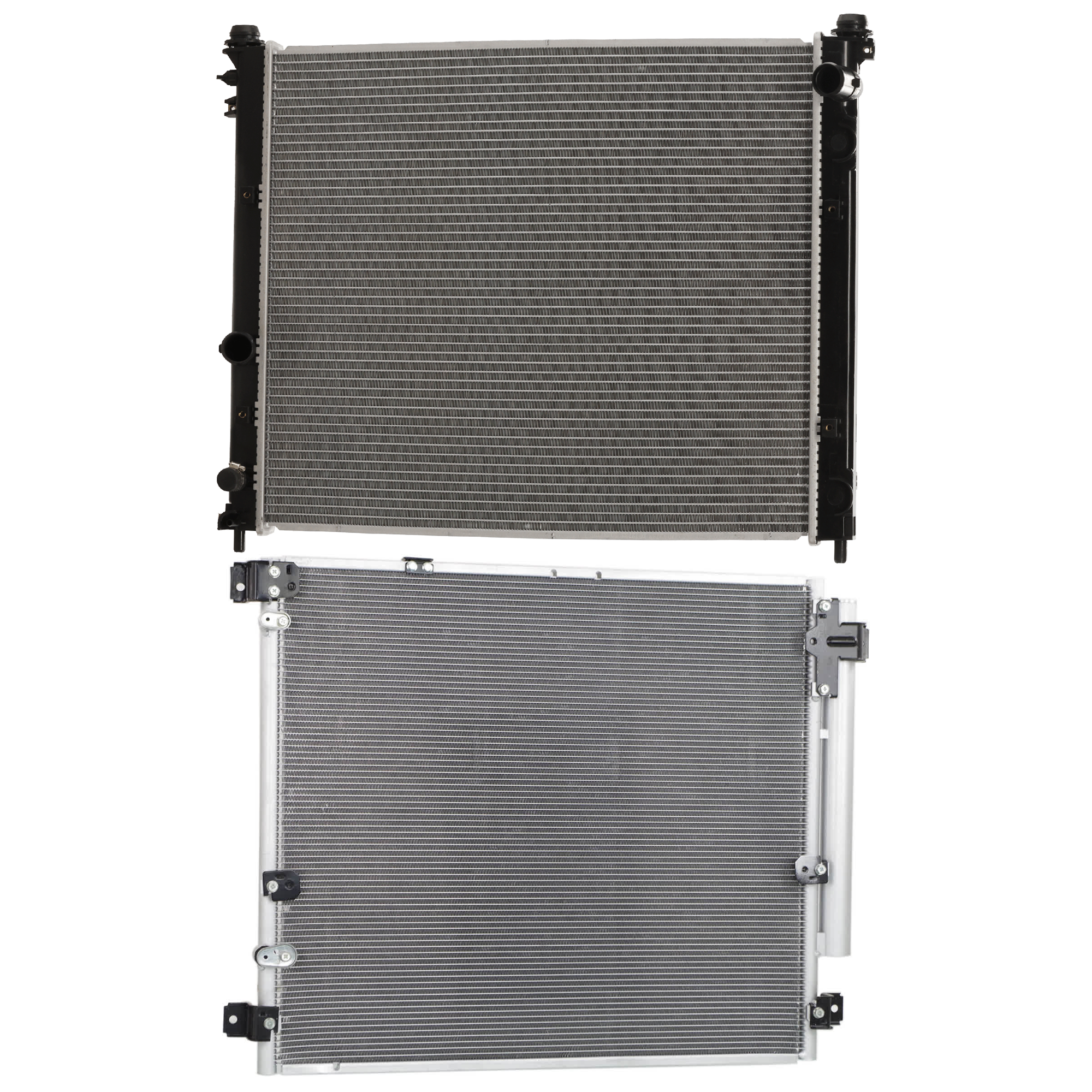 AM SRX 04-09 STS 05-09 A C CONDENSER RADIATOR KIT 2 pc kit 3.6L 4.6L Eng. 6 and 8 Cyl. SKU KIT 072724-193 Partslink GM3030263 GM3010430 OEM 89022521-19129972