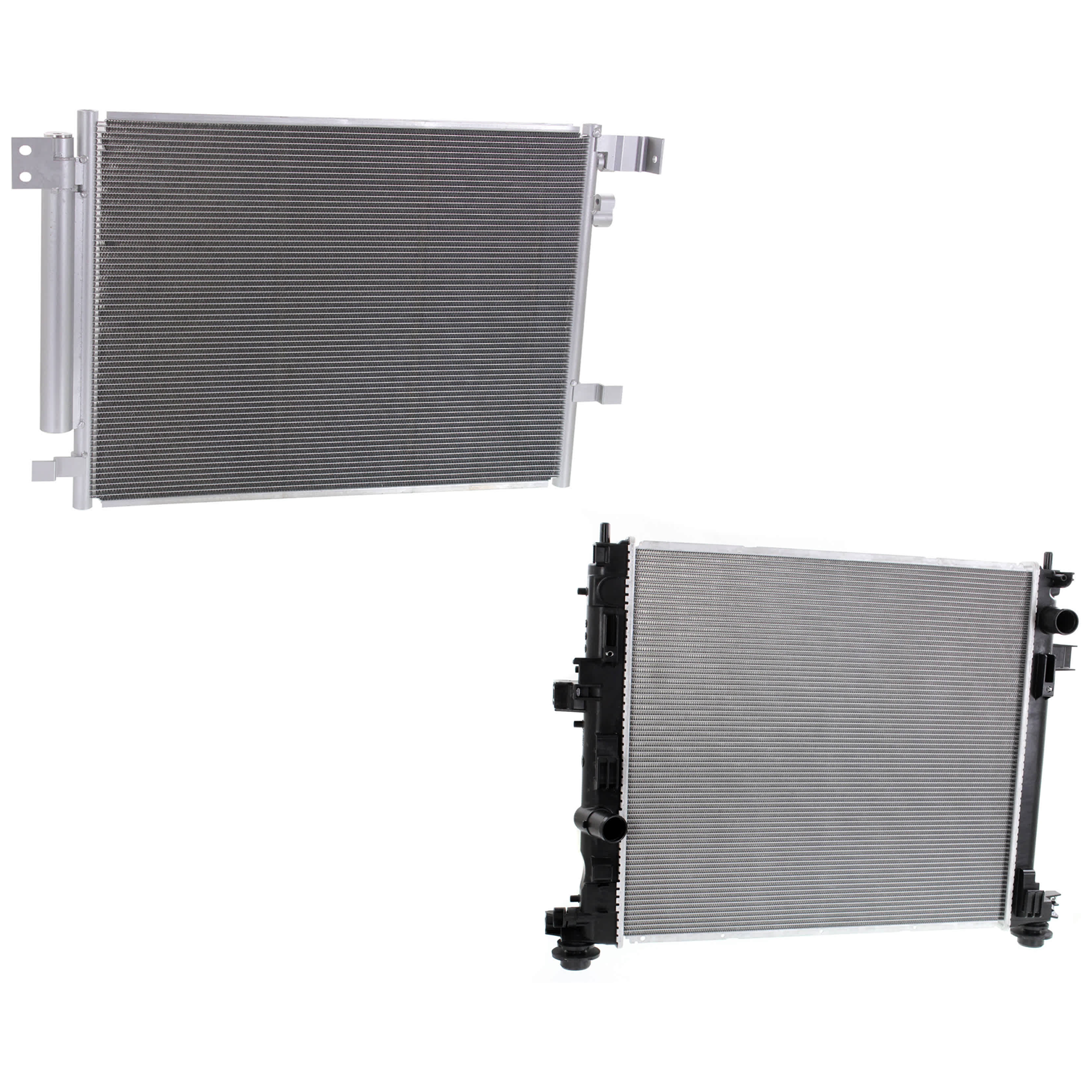 AM ATS 13-15 A C CONDENSER RADIATOR COOLING FAN KIT 2.0L Eng. 4 Cyl. 2 pc kit with Radiator SKU KIT 072724-208 Partslink GM3030300 GM3010558 OEM 22966150-22966122