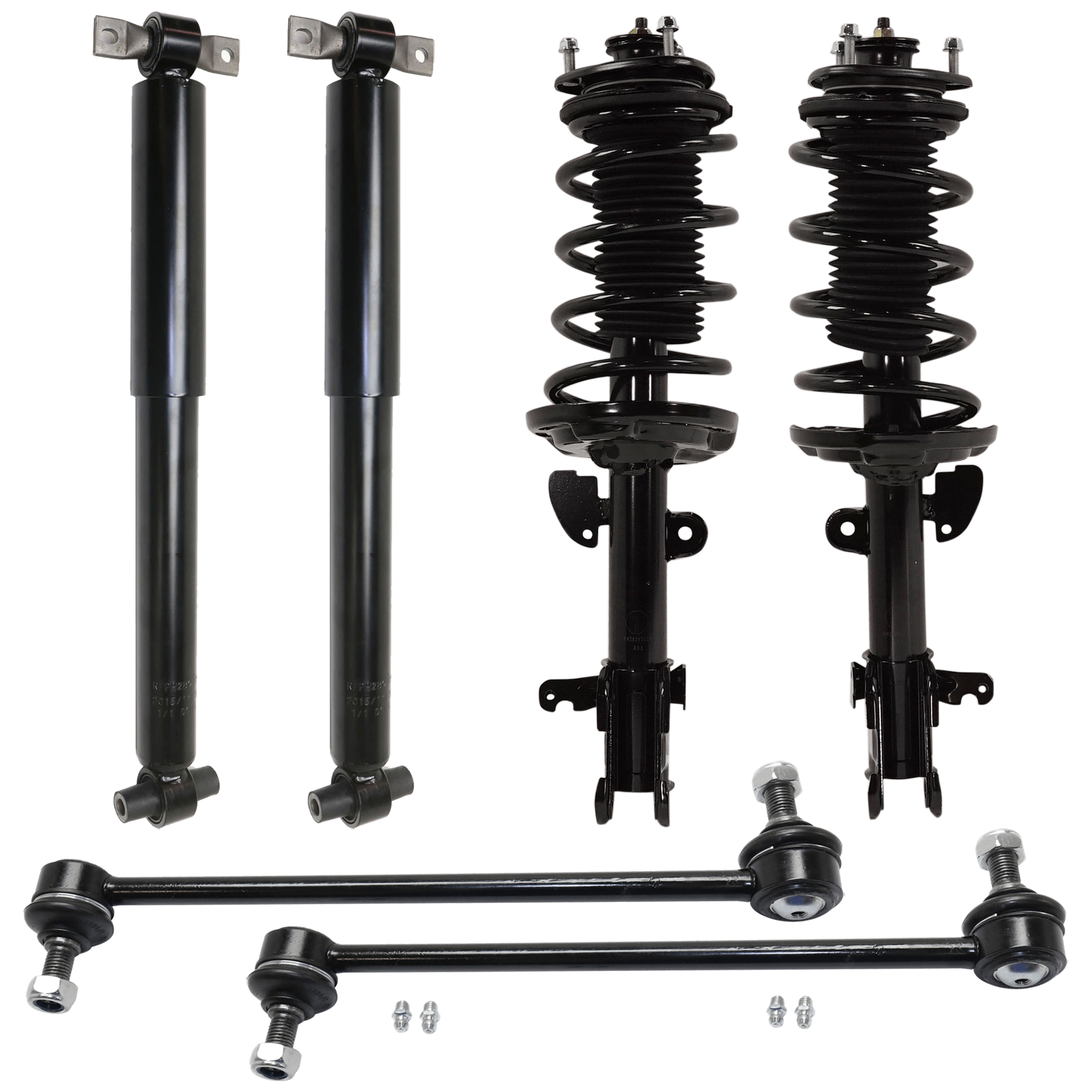 AM ODYSSEY 11-12 FRONT AND REAR SUSPENSION KIT 6 pc kit with Shock Absorber and Strut Assembly and Sway Bar Link SKU KIT 072724-45 OEM 51602TK8A66-51602TK8A67-51601T