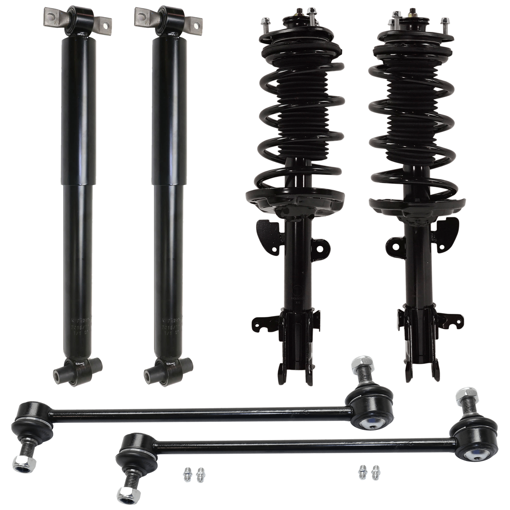 AM PILOT 09-15 FRONT SUSPENSION KIT 6 pc kit with Shock Absorber and Strut Assembly and Sway Bar Link SKU KIT 072724-46 OEM 52610SZAA04-52610SZAA51-51320S