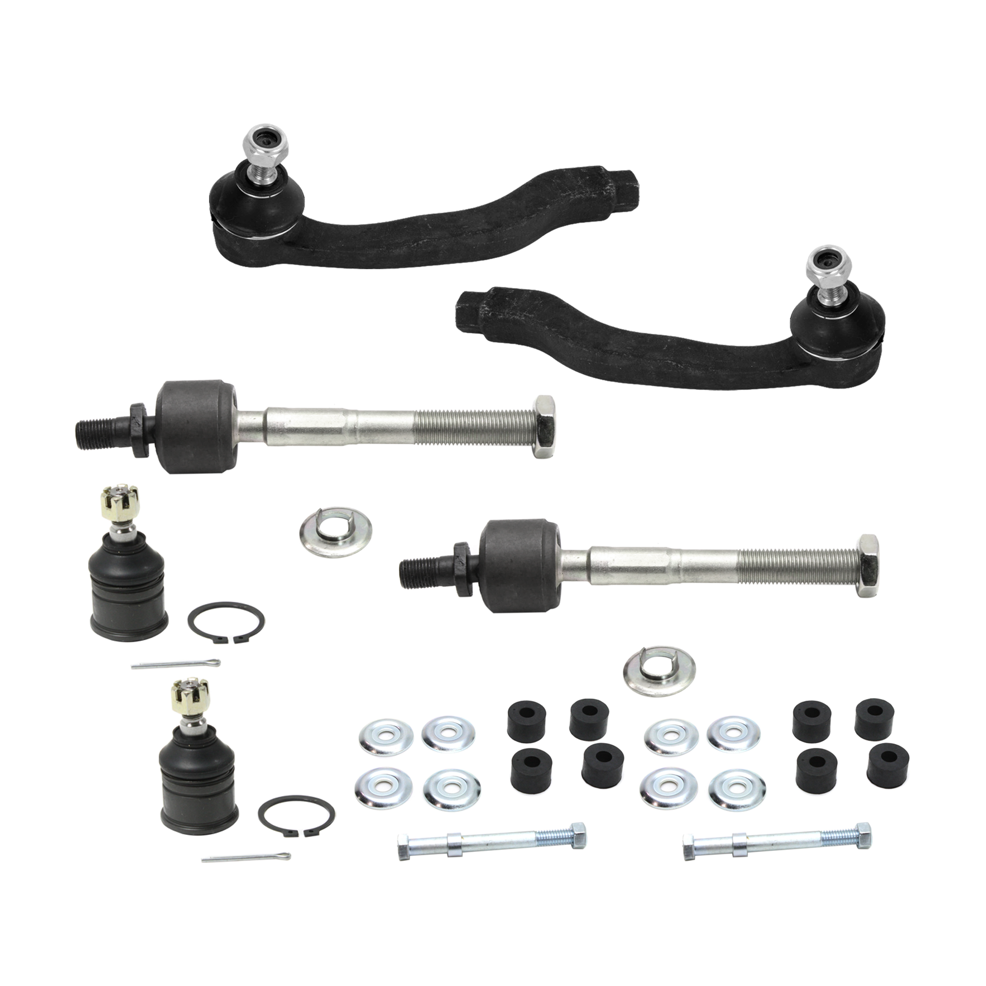 AM CIVIC CRX 88-91 FRONT SUSPENSION KIT 8 pc kit with Ball Joint Sway Bar Link and Tie Rod End SKU KIT 072724-54 OEM 254-002-101-378-910-000-000-000-000