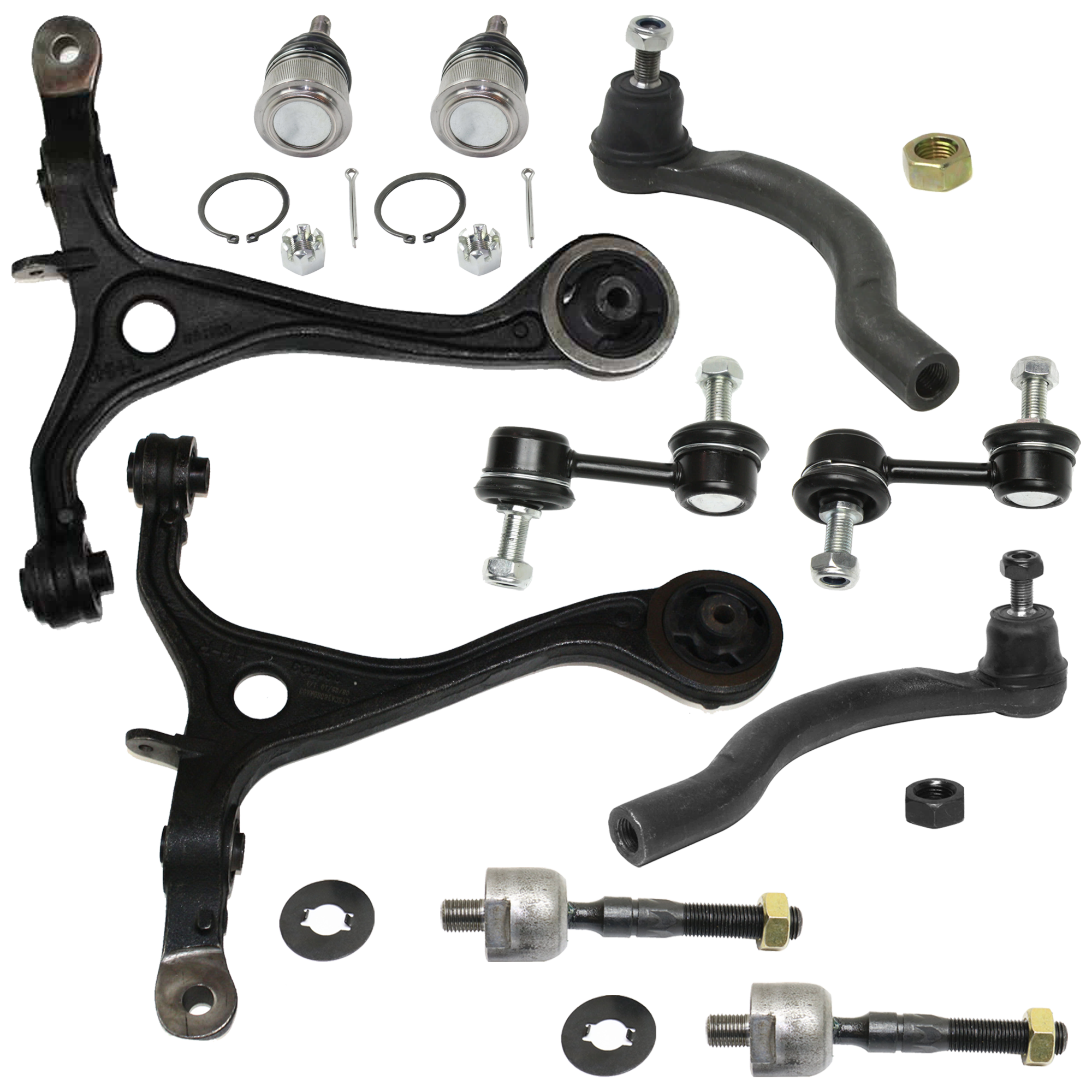 AM ACCORD 03-07 FRONT SUSPENSION KIT RH AND LH 10 pc Kit with Control Arm Ball Joint Tie Rod End and Sway Bar Link SKU KIT 072724-68 OEM 1016526-2601662-2601797-505137